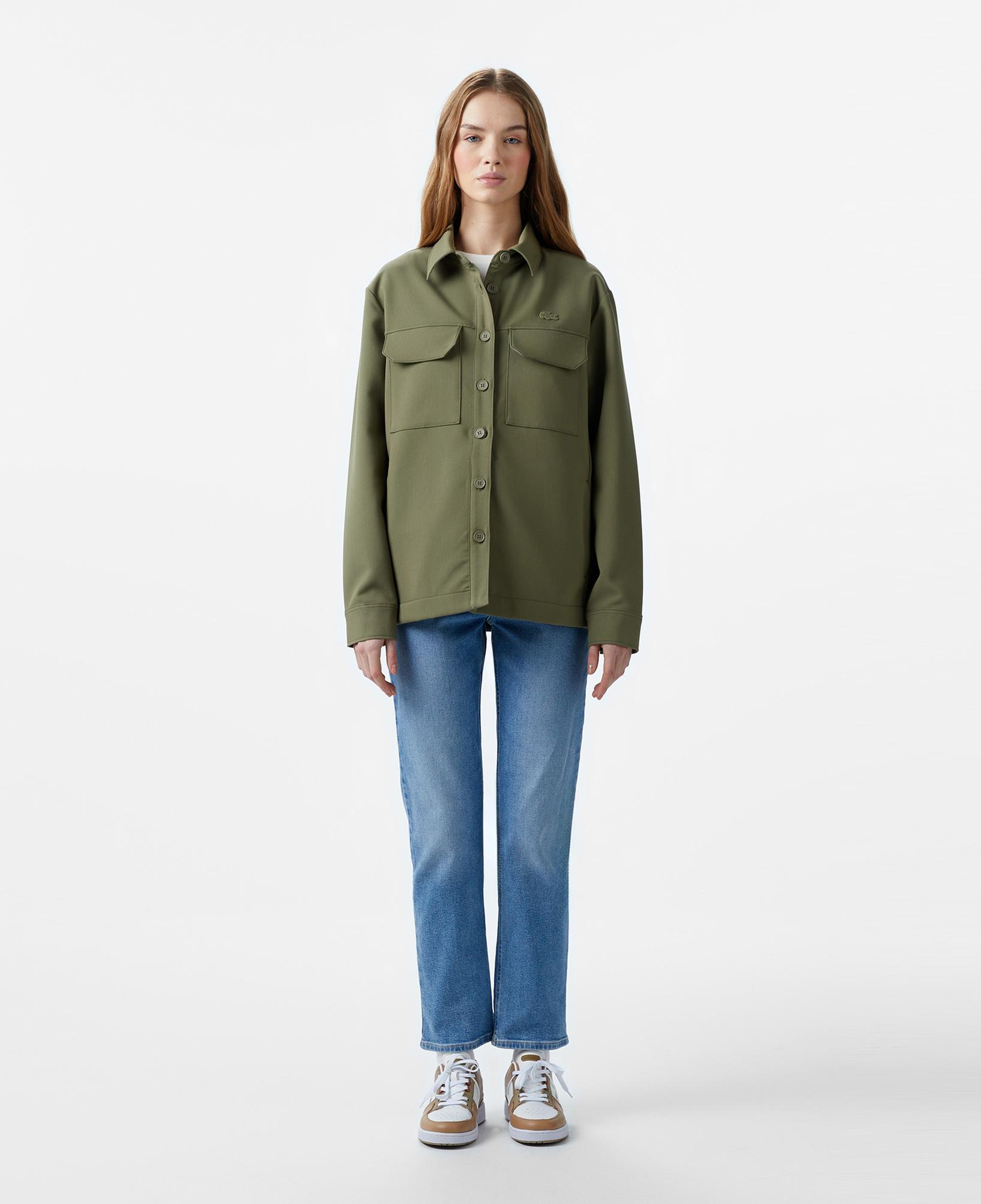 Lacoste Kadın Regular Fit Haki Gömlek