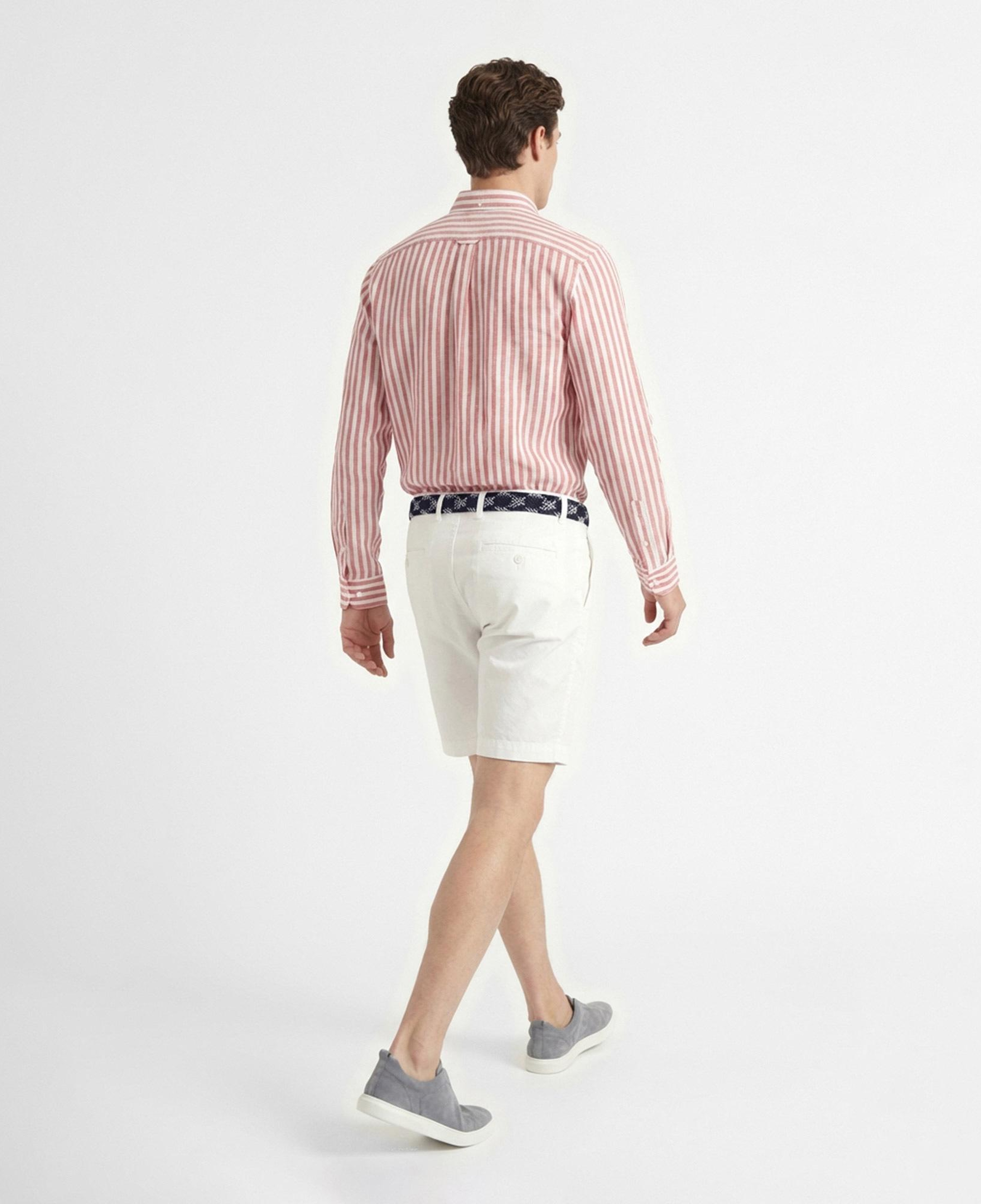 Nautica Erkek Kırmızı Regular Fit Çizgili Gömlek