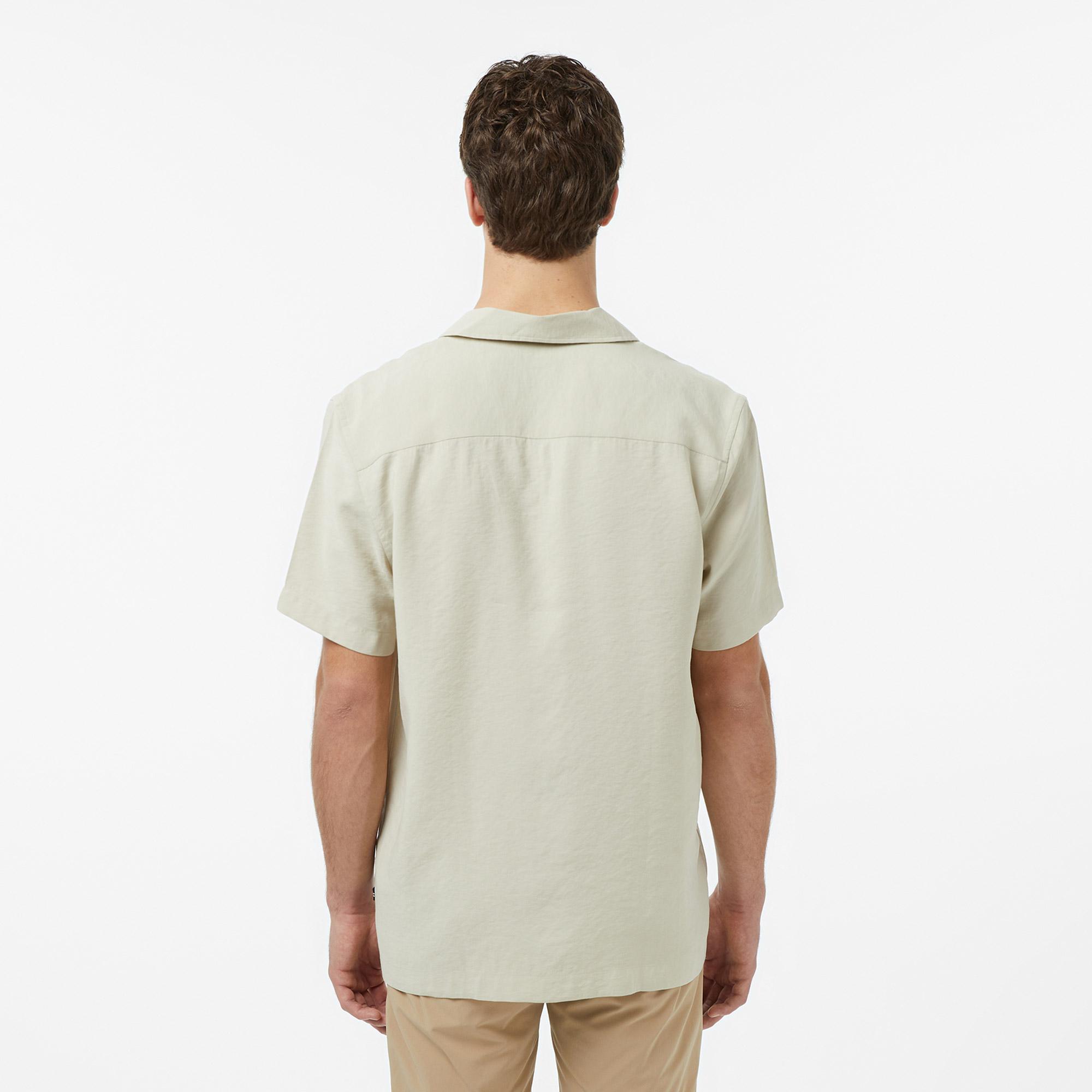 Nautica Erkek Bej Regular Fit Kısa Kollu Gömlek