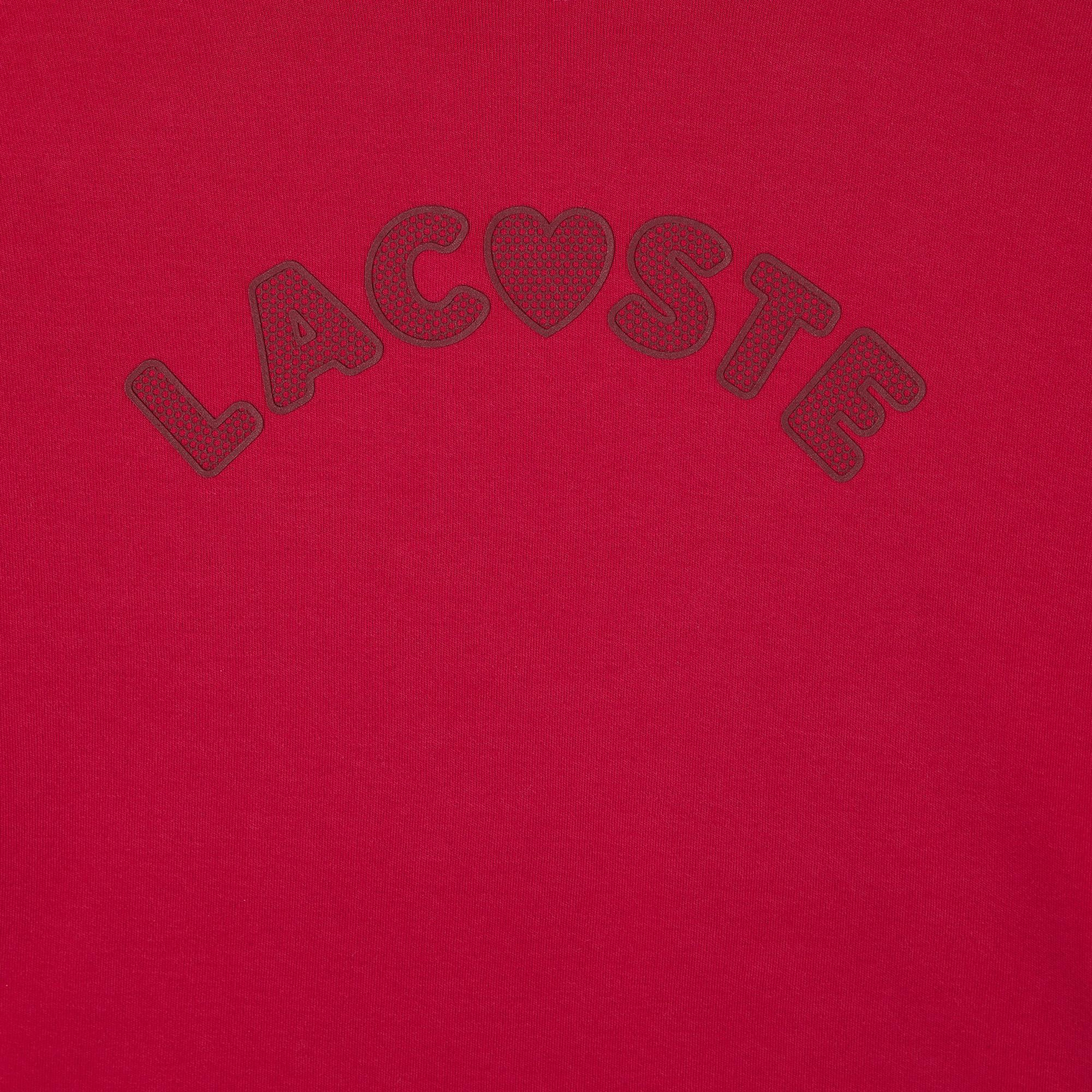 Lacoste Çocuk Uzun Kollu Bisiklet Yaka Baskılı Pembe T-Shirt