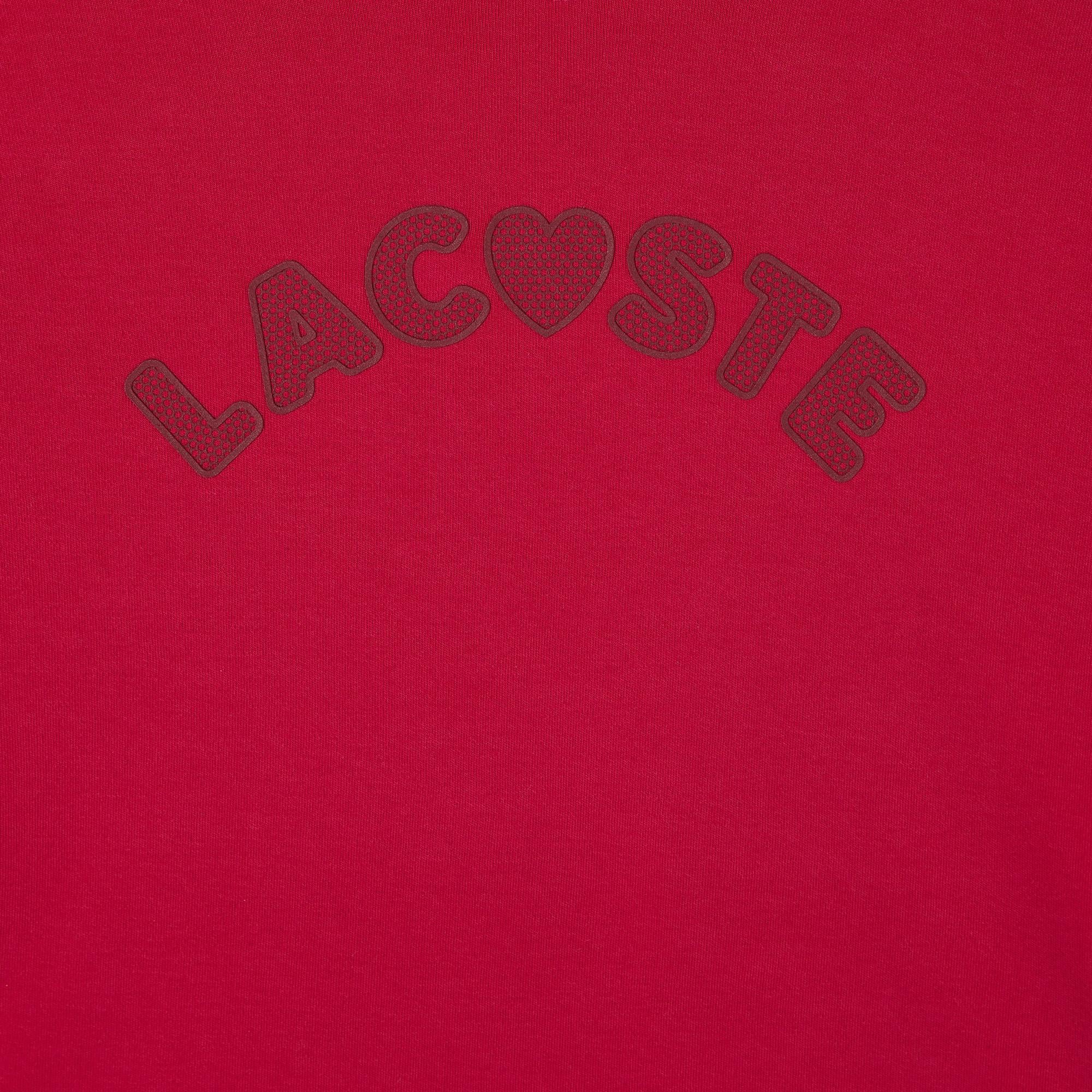 Lacoste Çocuk Uzun Kollu Bisiklet Yaka Baskılı Pembe T-Shirt