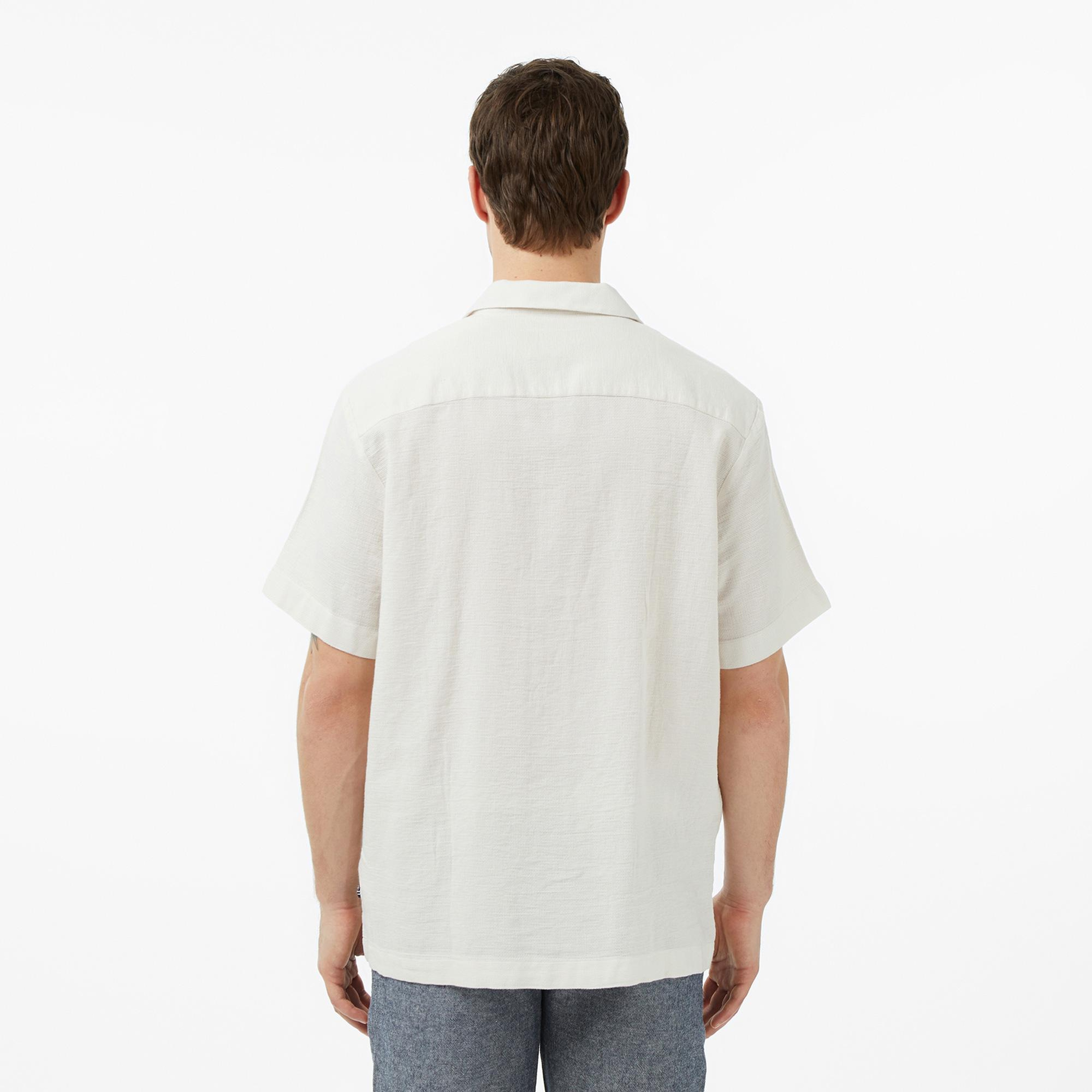 Nautica Erkek Krem Regular Fit Kısa Kollu Gömlek