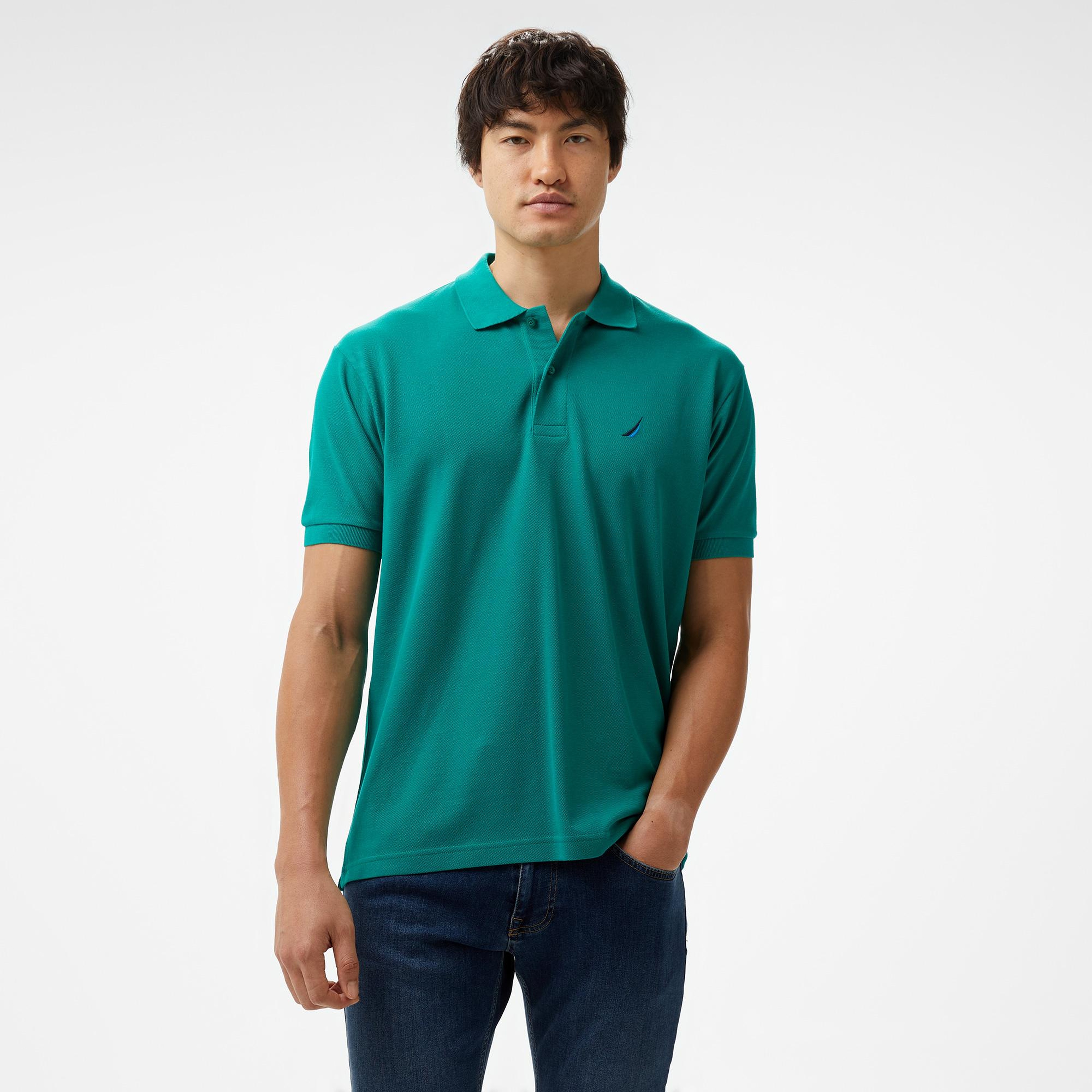 Nautica Erkek Yeşil Classic Fit Kısa Kollu Polo Yaka T-Shirt