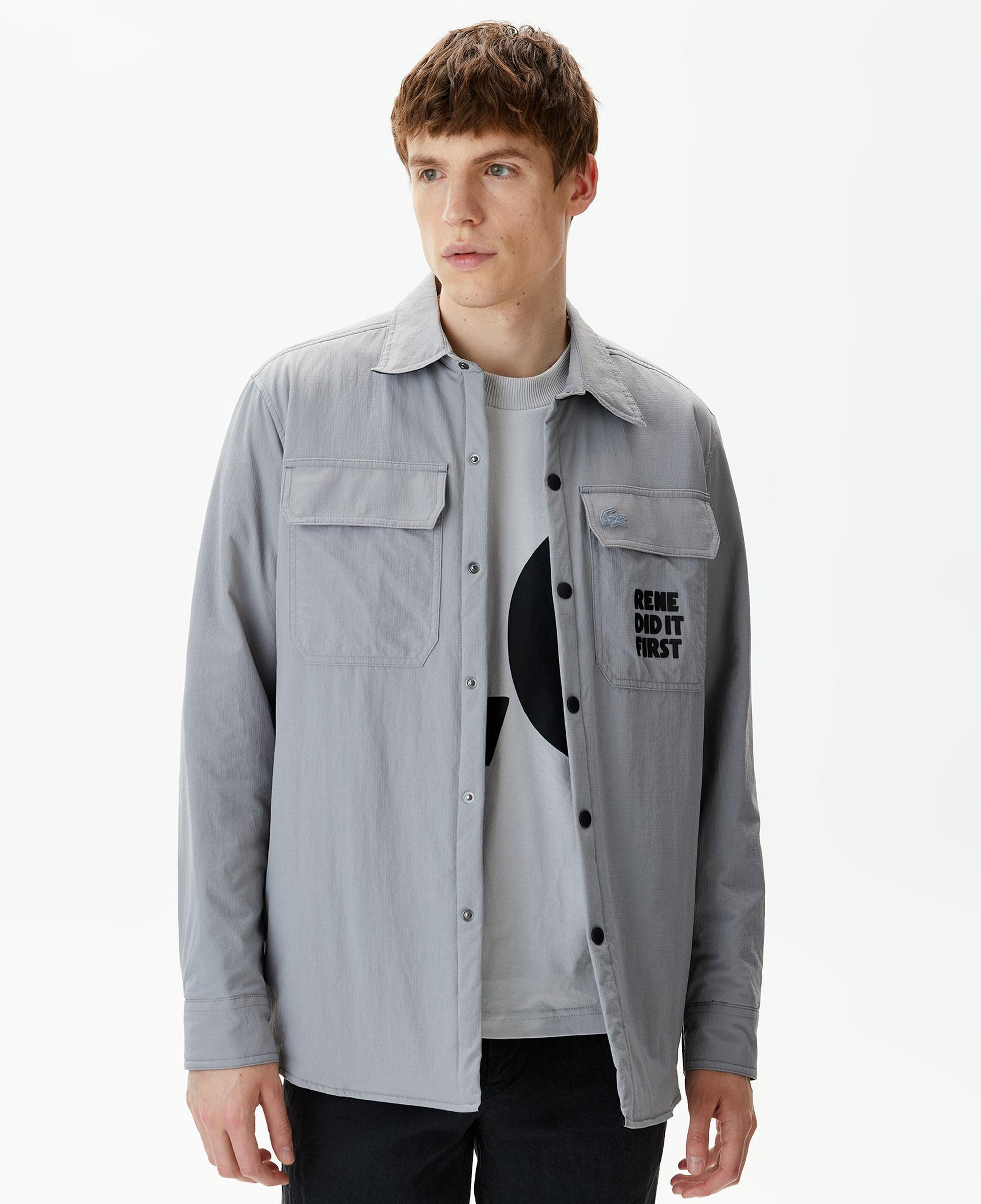 Lacoste Erkek Regular Fit Baskılı Gri Gömlek