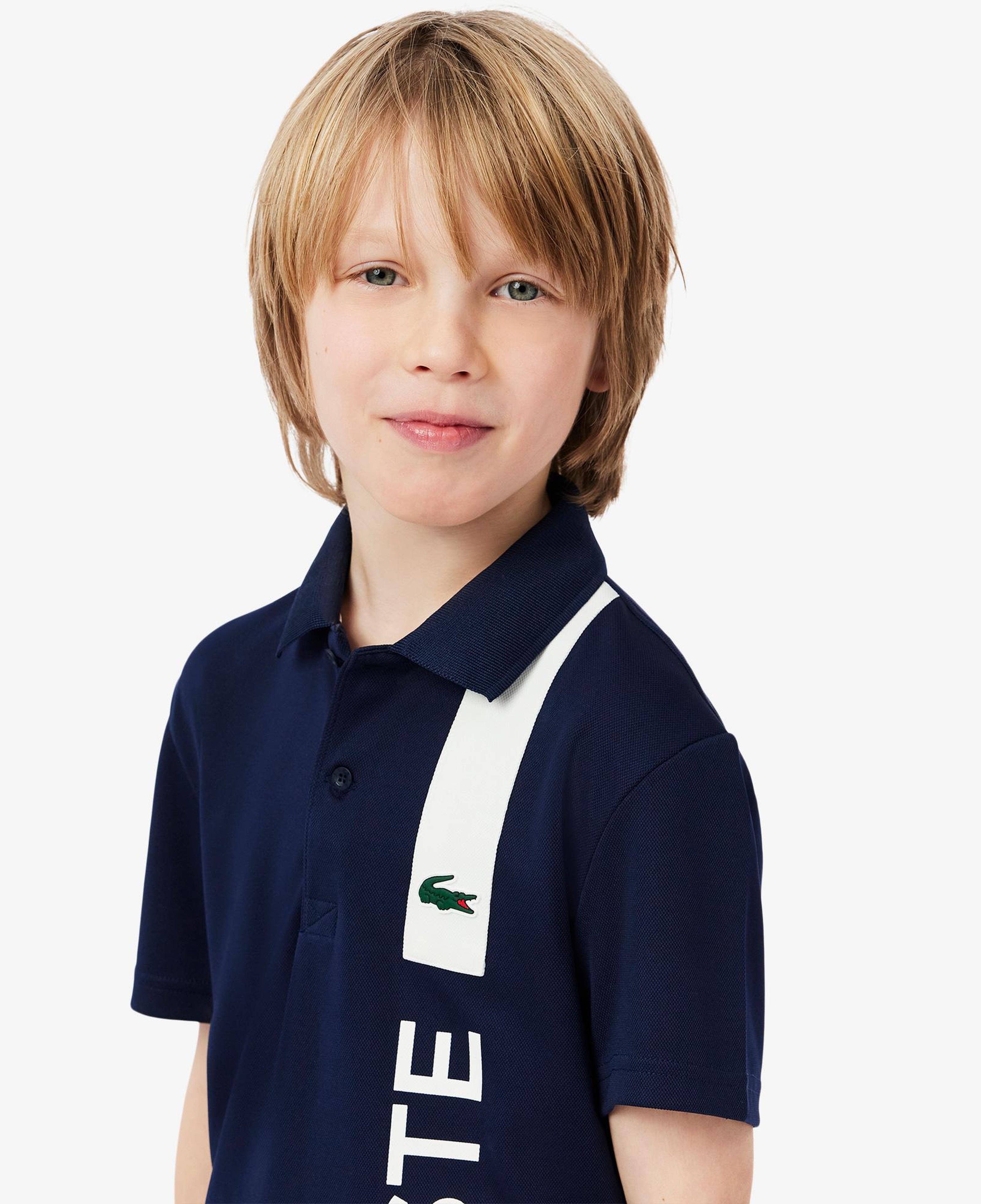 Lacoste Sport Çocuk Baskılı Lacivert Polo