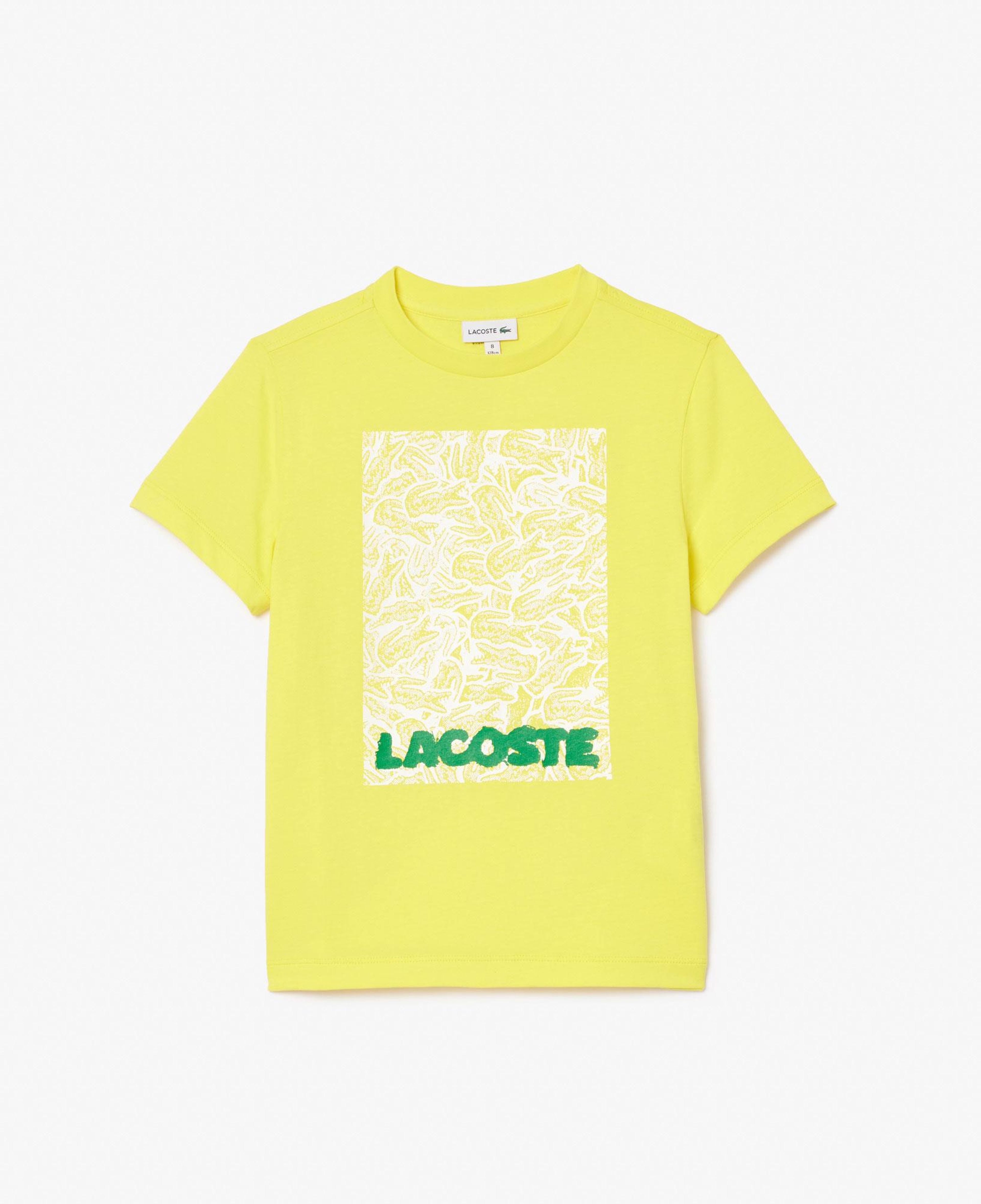 Lacoste Çocuk Bisiklet Yaka Baskılı Sarı T-Shirt