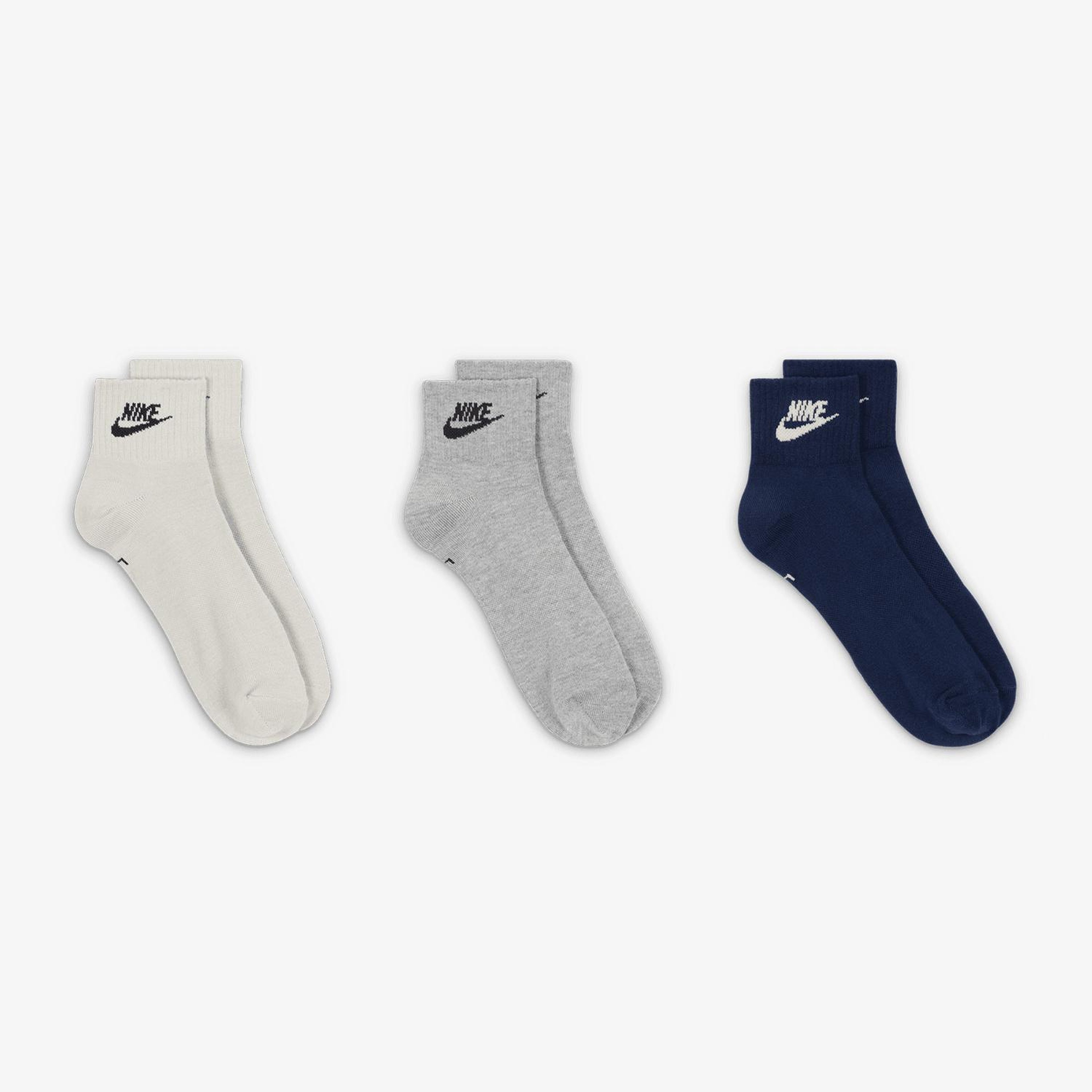 Nike Sportswear Everyday Essential Unisex Renkli 3'lü Çorap