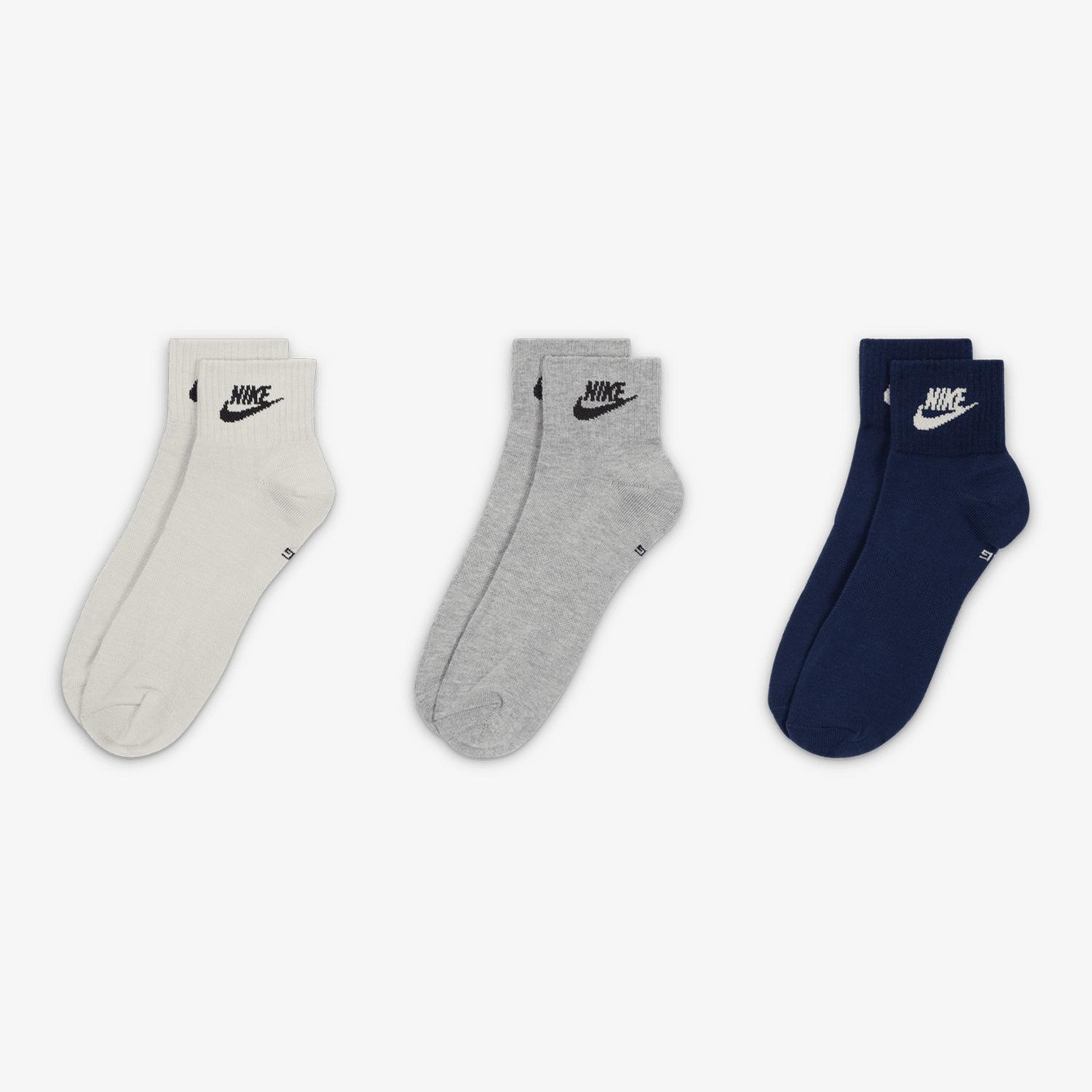 Nike Sportswear Everyday Essential Unisex Renkli 3'lü Çorap
