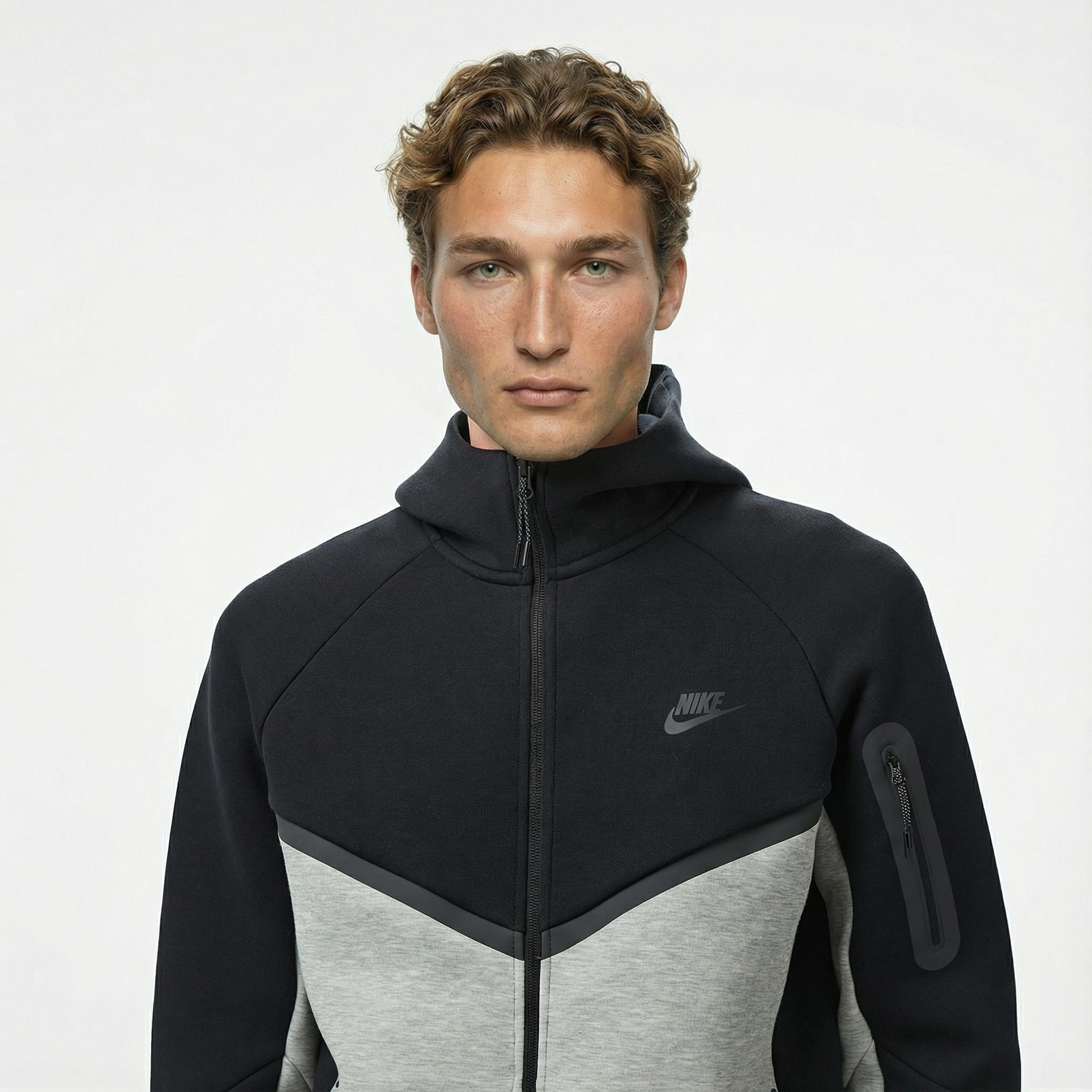 Nike Tech Fleece Erkek Gri Kapüşonlu Hoodie