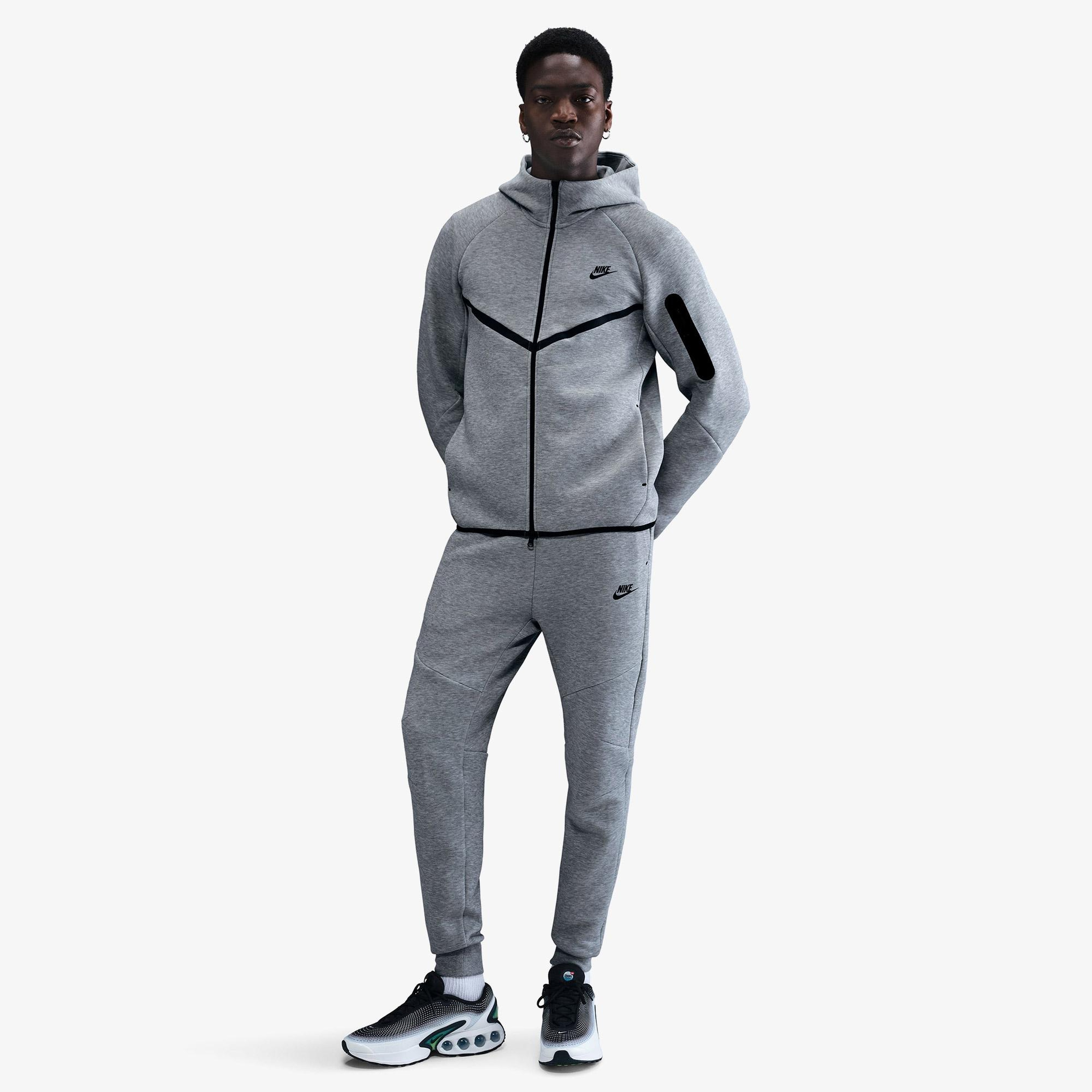 Nike Tech Fleece Erkek Gri Kapüşonlu Hoodie