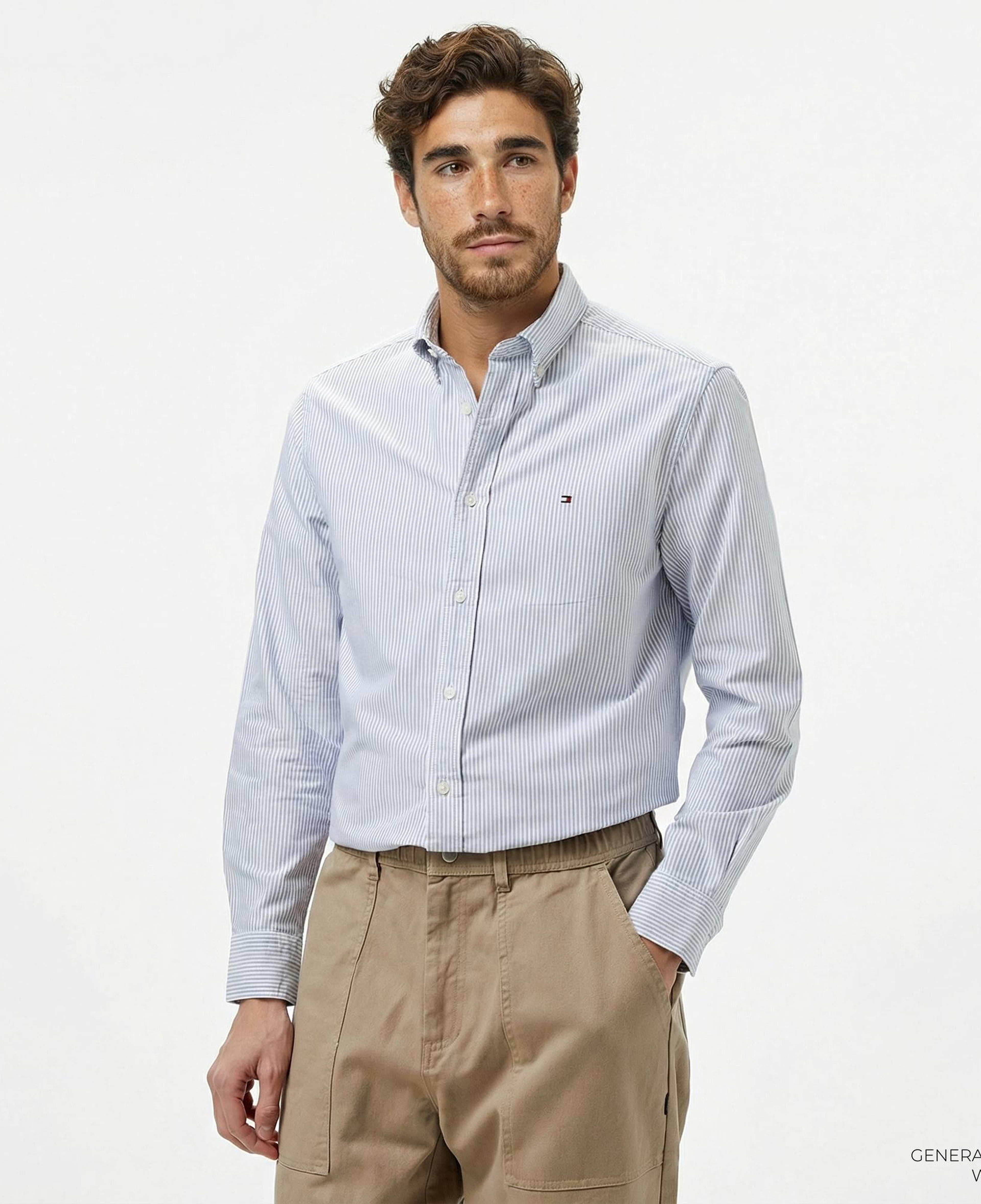 Tommy Hilfiger Core Essentials Erkek Mavi Gömlek