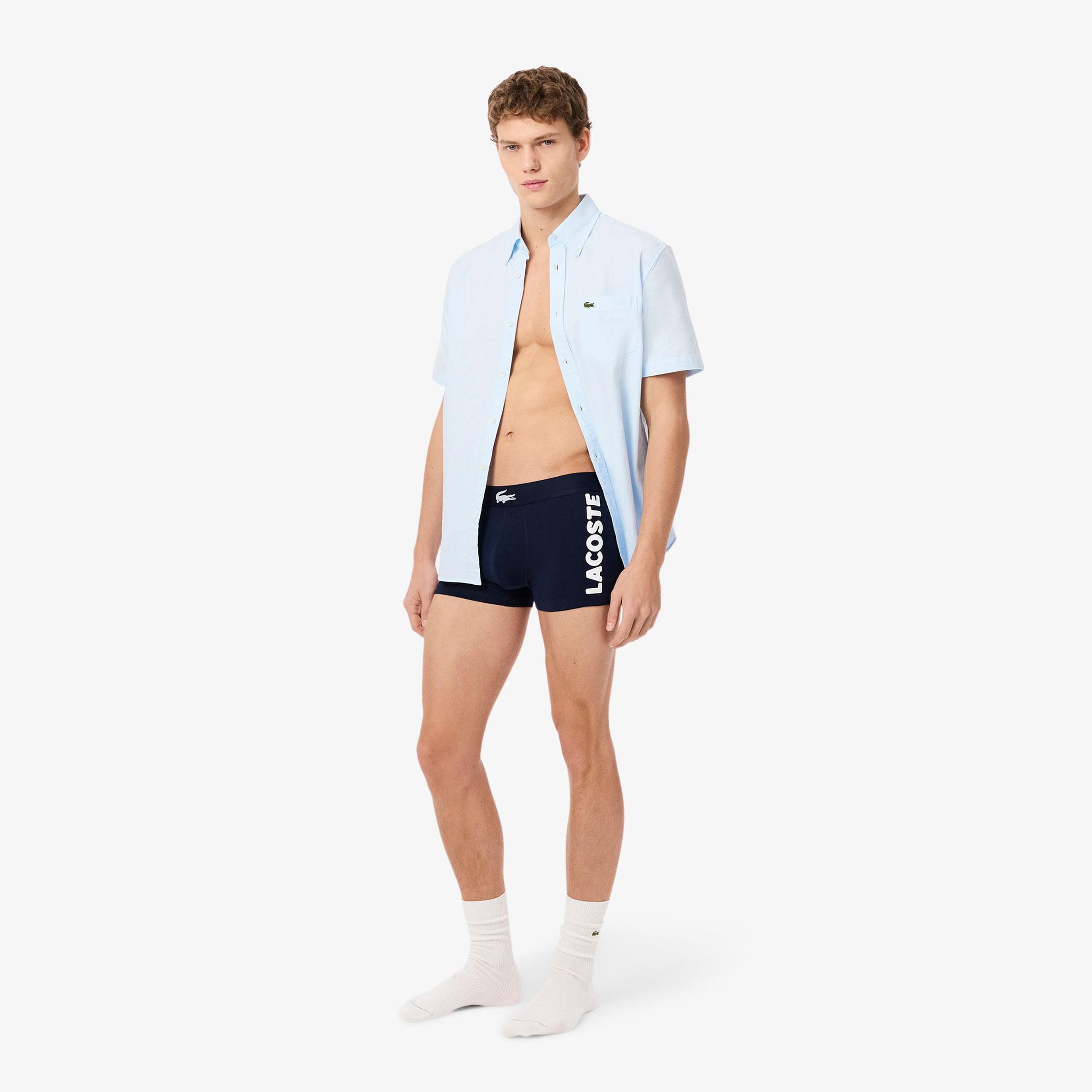Lacoste Erkek Baskılı 3'lü Renkli Boxer