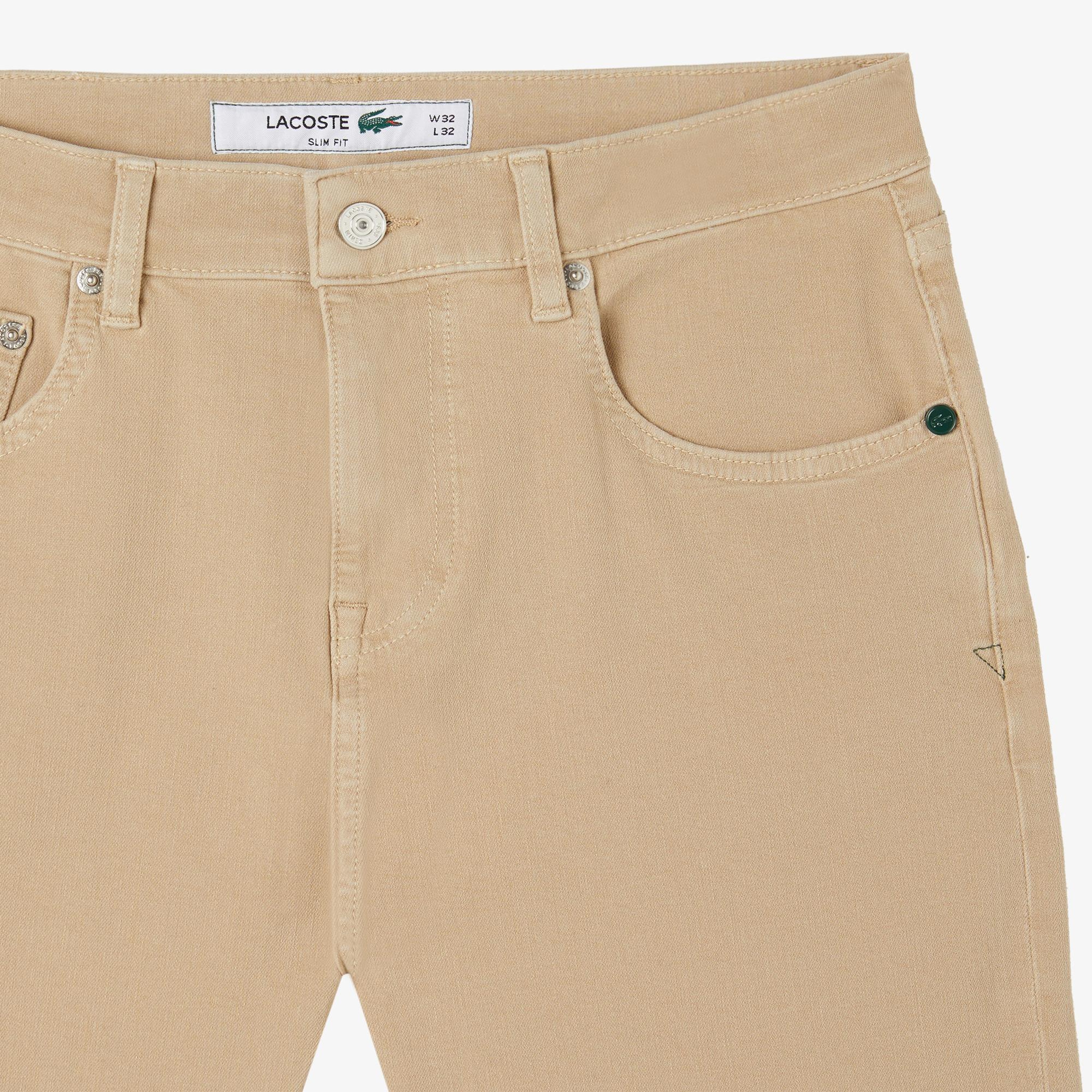 Lacoste Erkek Slim Fit Bej Jean Pantolon