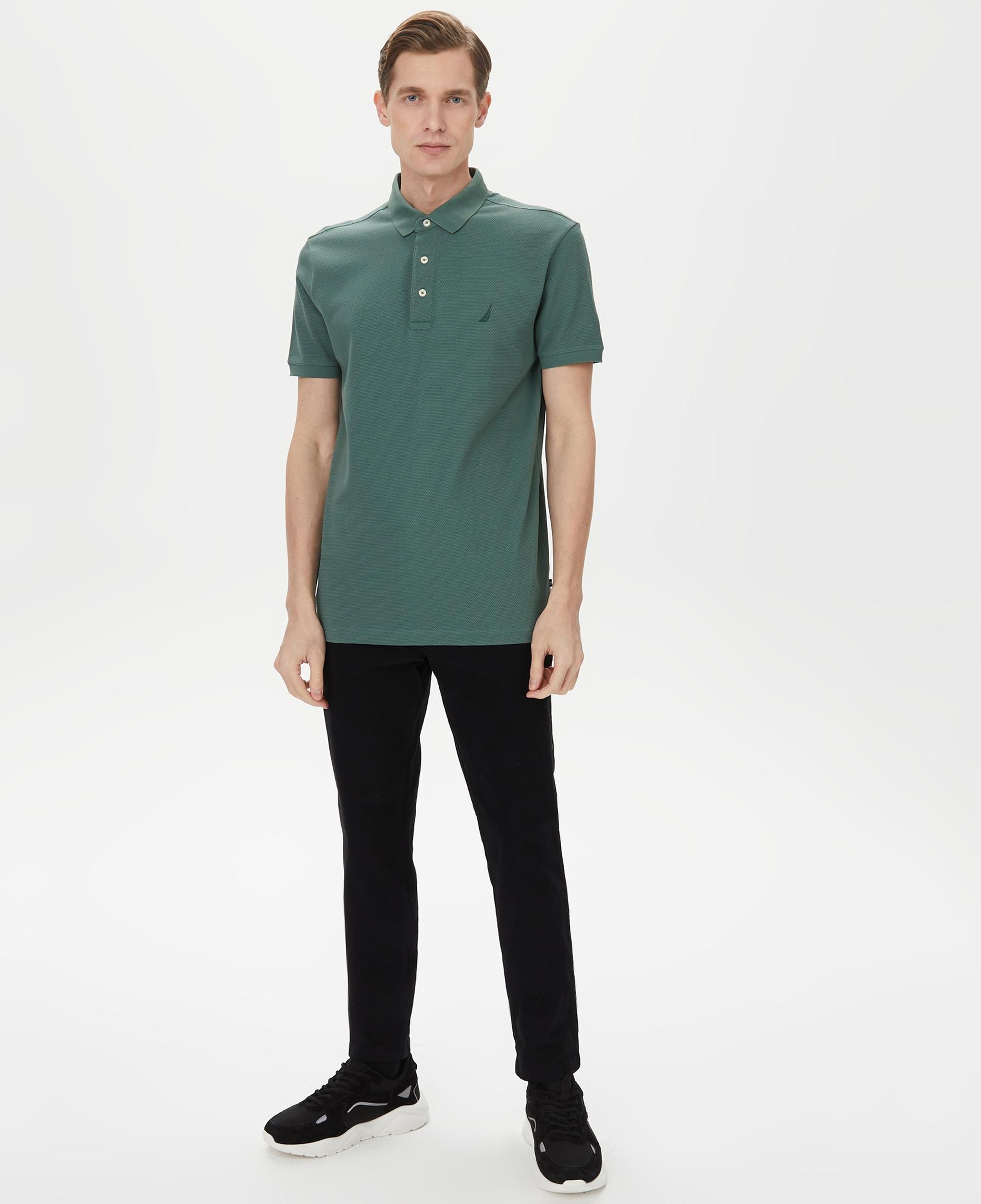 Nautica Erkek Yeşil Slim Fit Kısa Kollu Polo Yaka T-Shirt