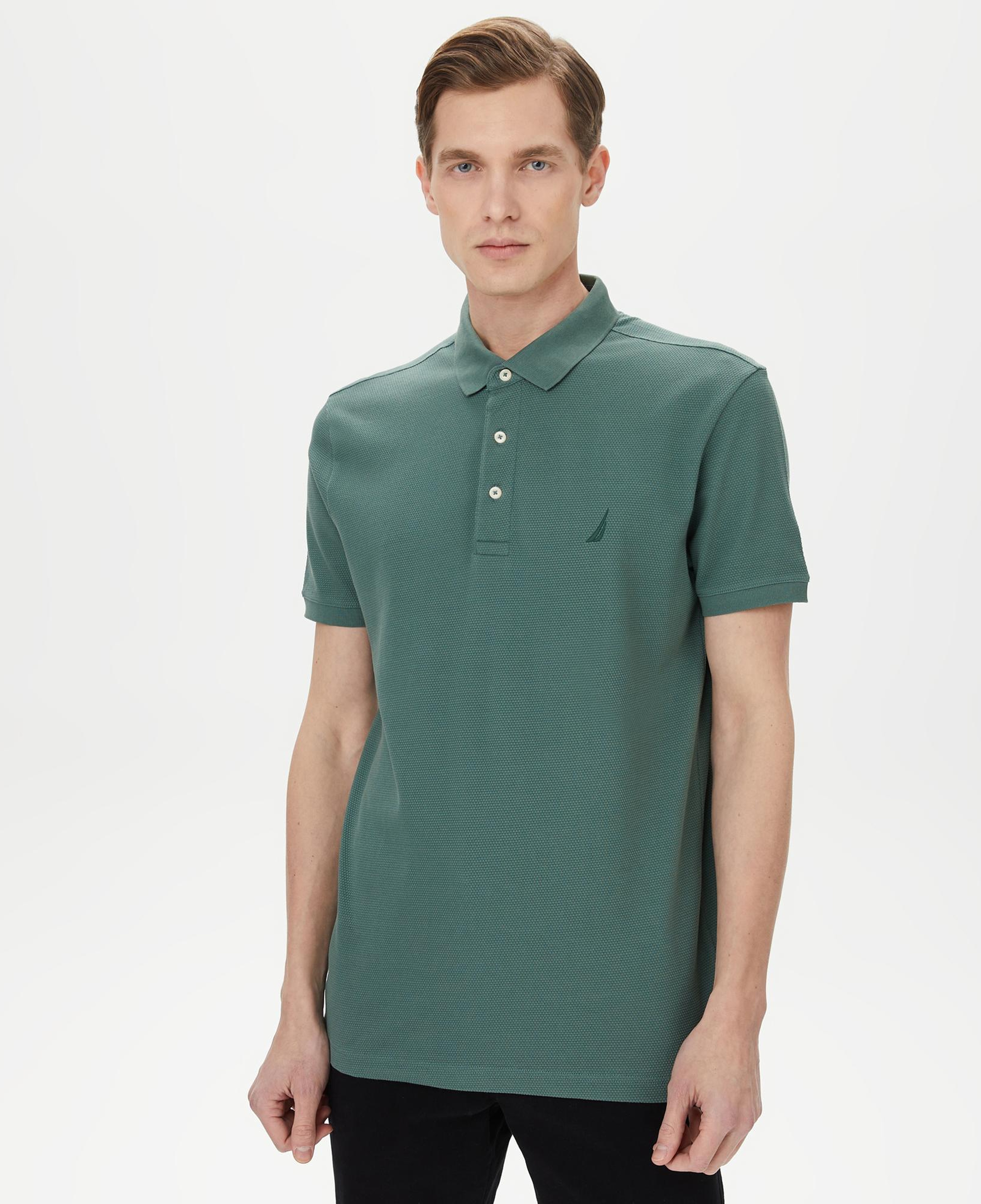 Nautica Erkek Yeşil Slim Fit Kısa Kollu Polo Yaka T-Shirt