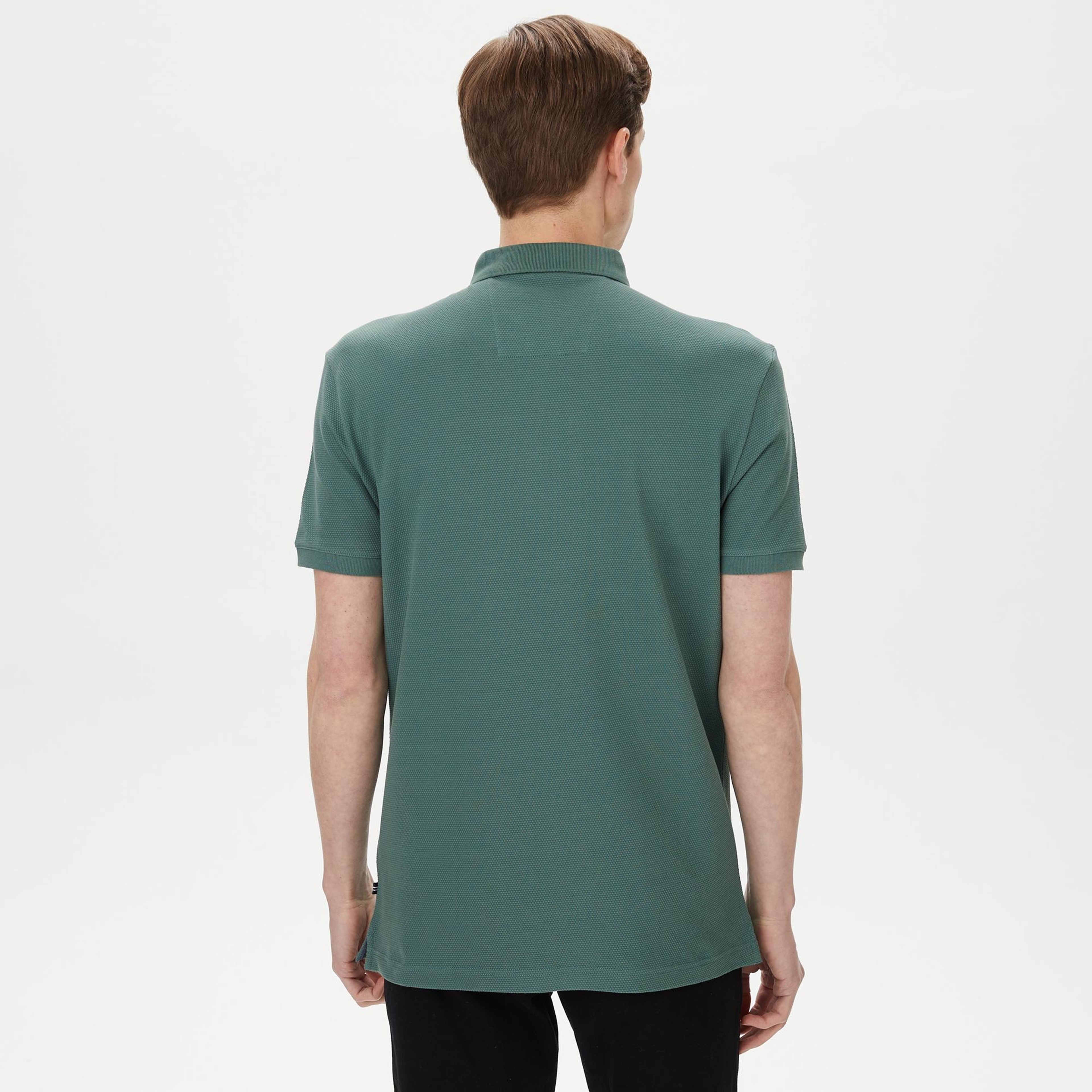 Nautica Erkek Yeşil Slim Fit Kısa Kollu Polo Yaka T-Shirt