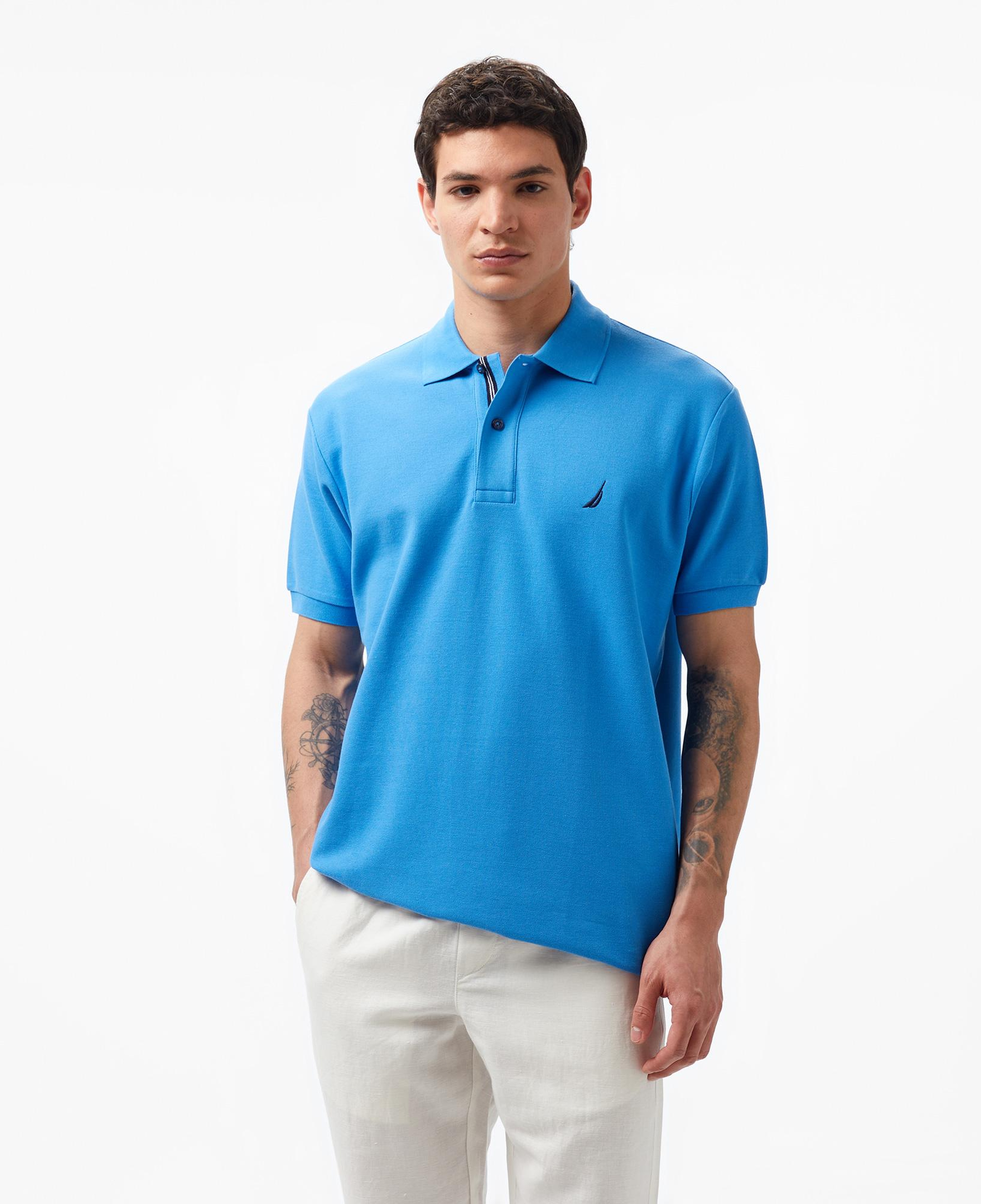 Nautica Erkek Mavi Classic Fit Kısa Kollu Polo Yaka T-Shirt