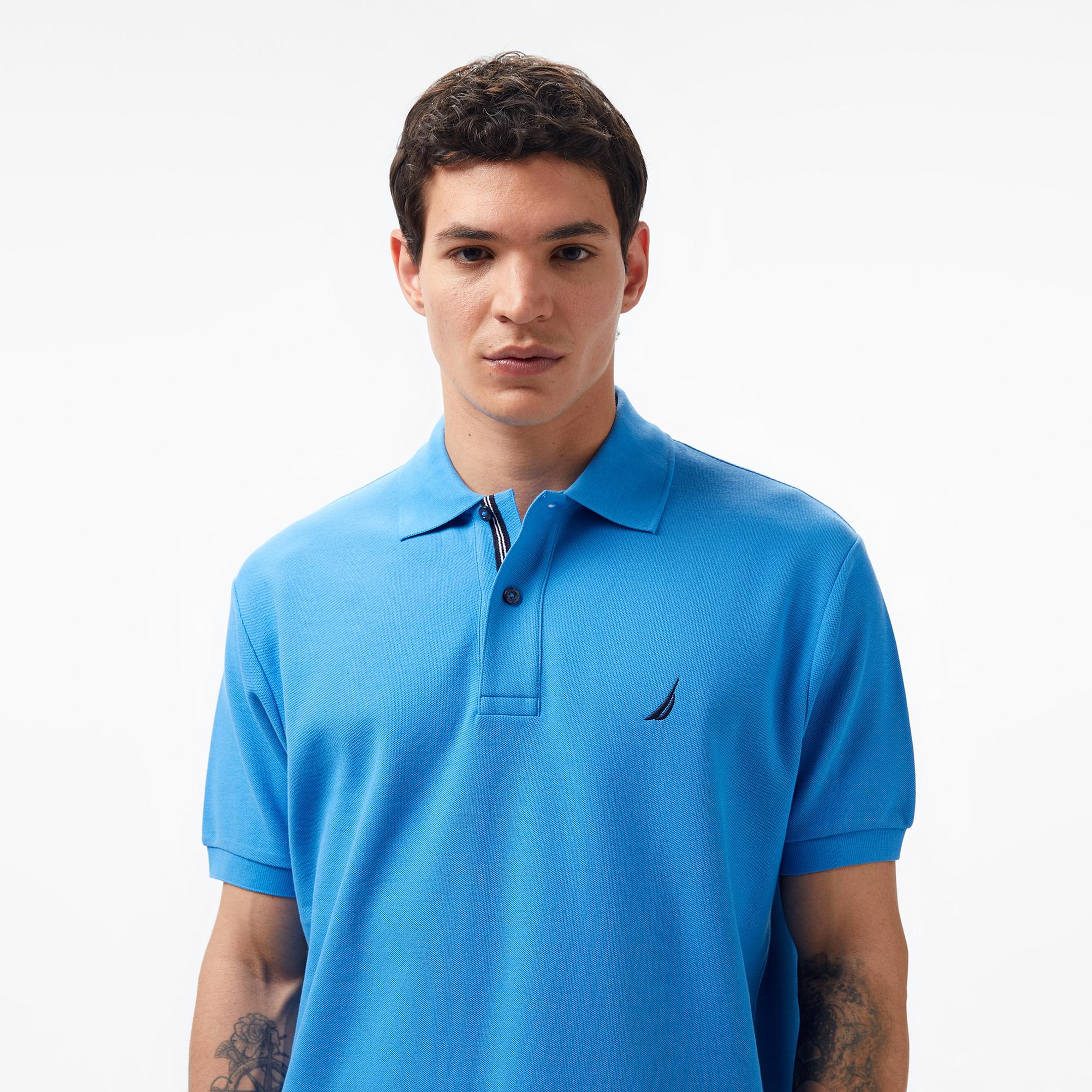 Nautica Erkek Mavi Classic Fit Kısa Kollu Polo Yaka T-Shirt