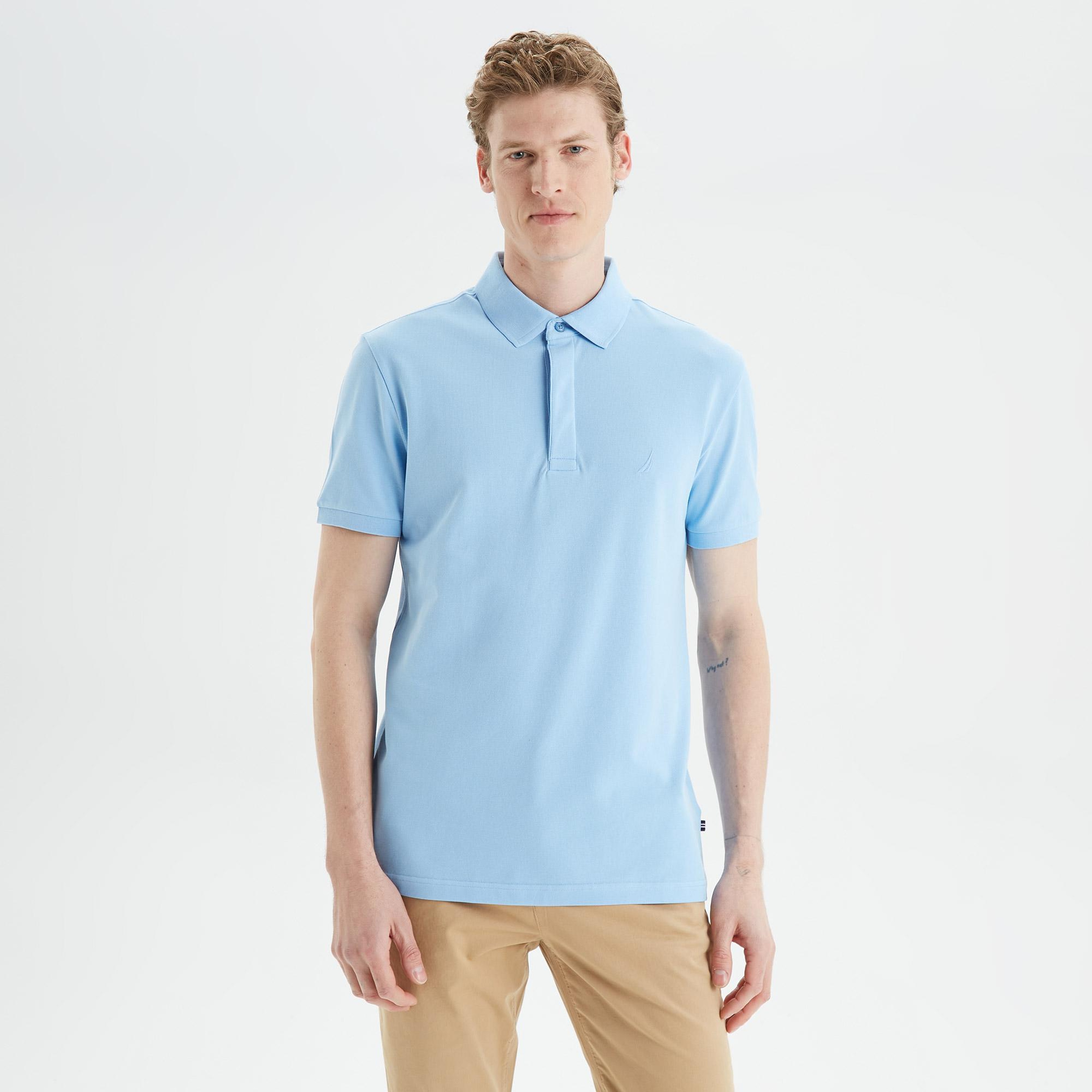 Nautica Erkek Mavi Slim Fit Kısa Kollu Polo Yaka T-Shirt