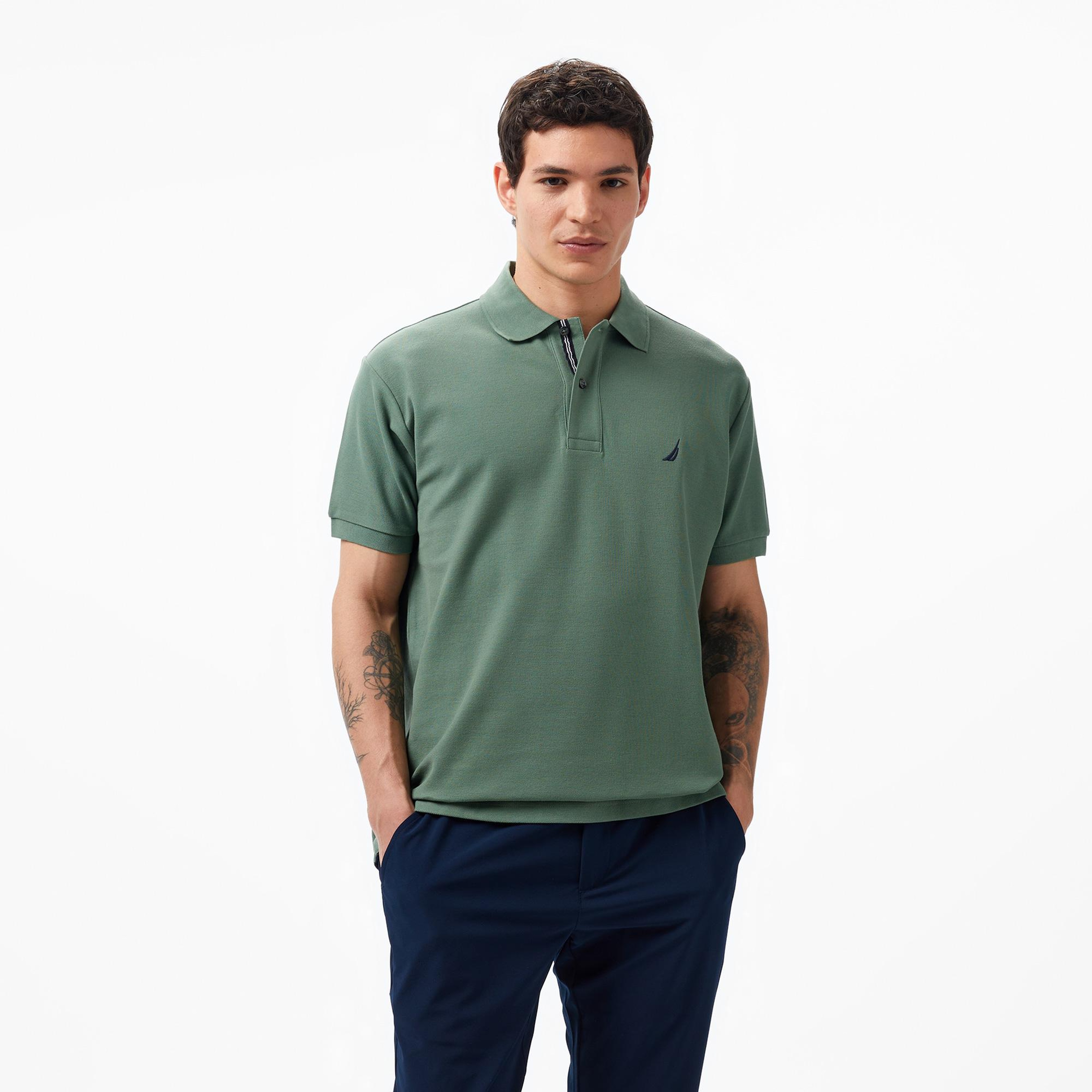 Nautica Erkek Yeşil Classic Fit Kısa Kollu Polo Yaka T-Shirt