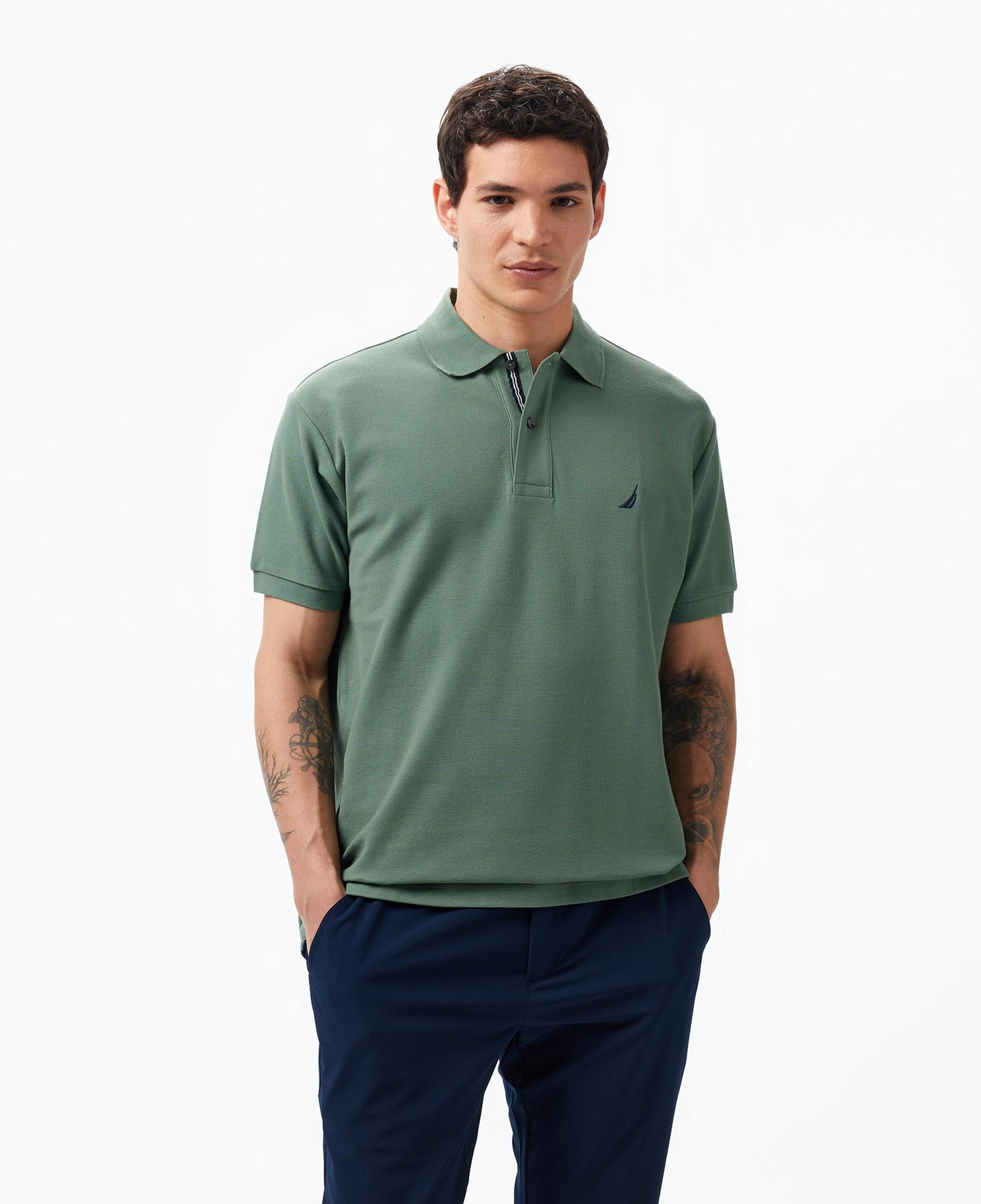 Nautica Erkek Yeşil Classic Fit Kısa Kollu Polo Yaka T-Shirt