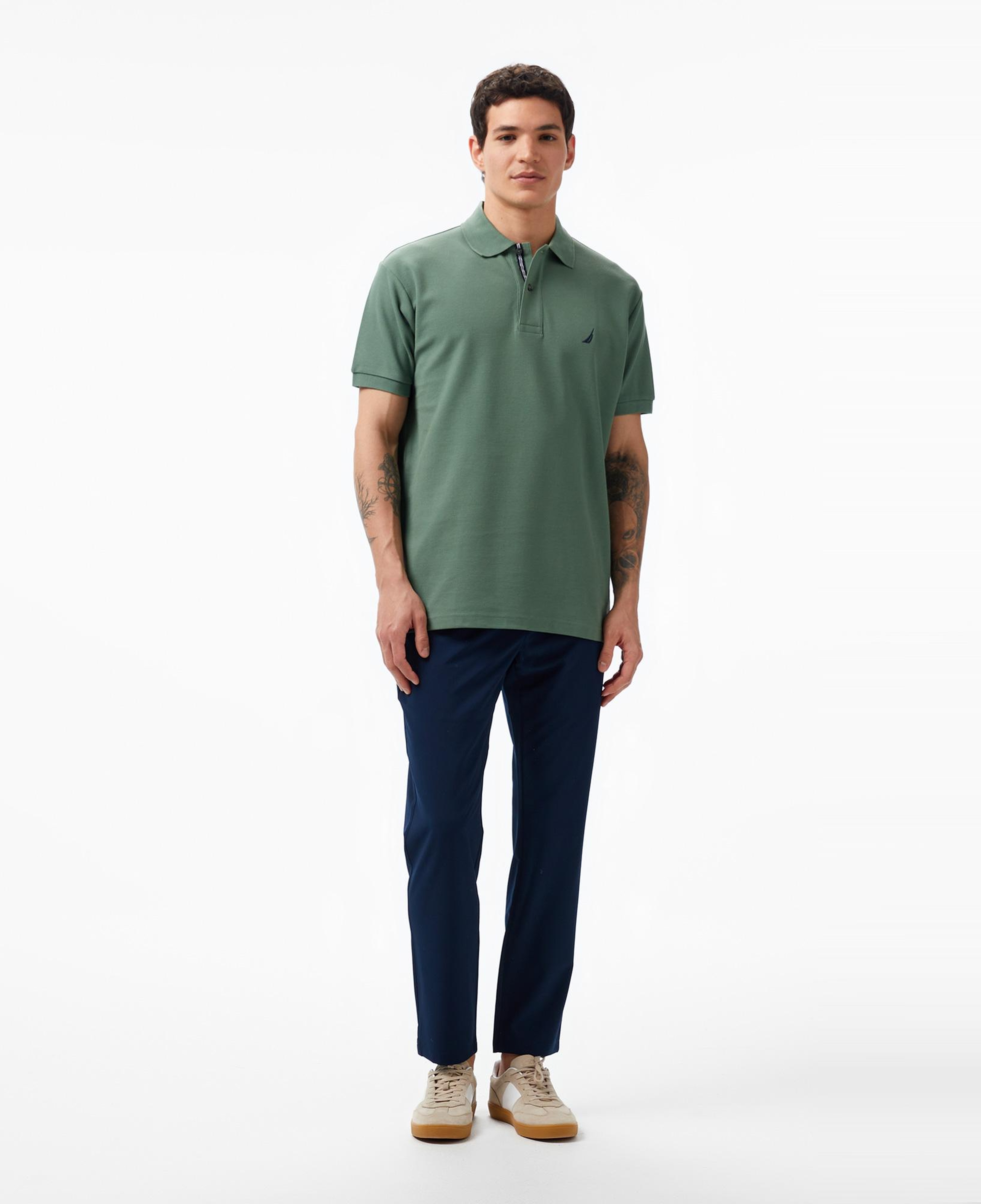 Nautica Erkek Yeşil Classic Fit Kısa Kollu Polo Yaka T-Shirt