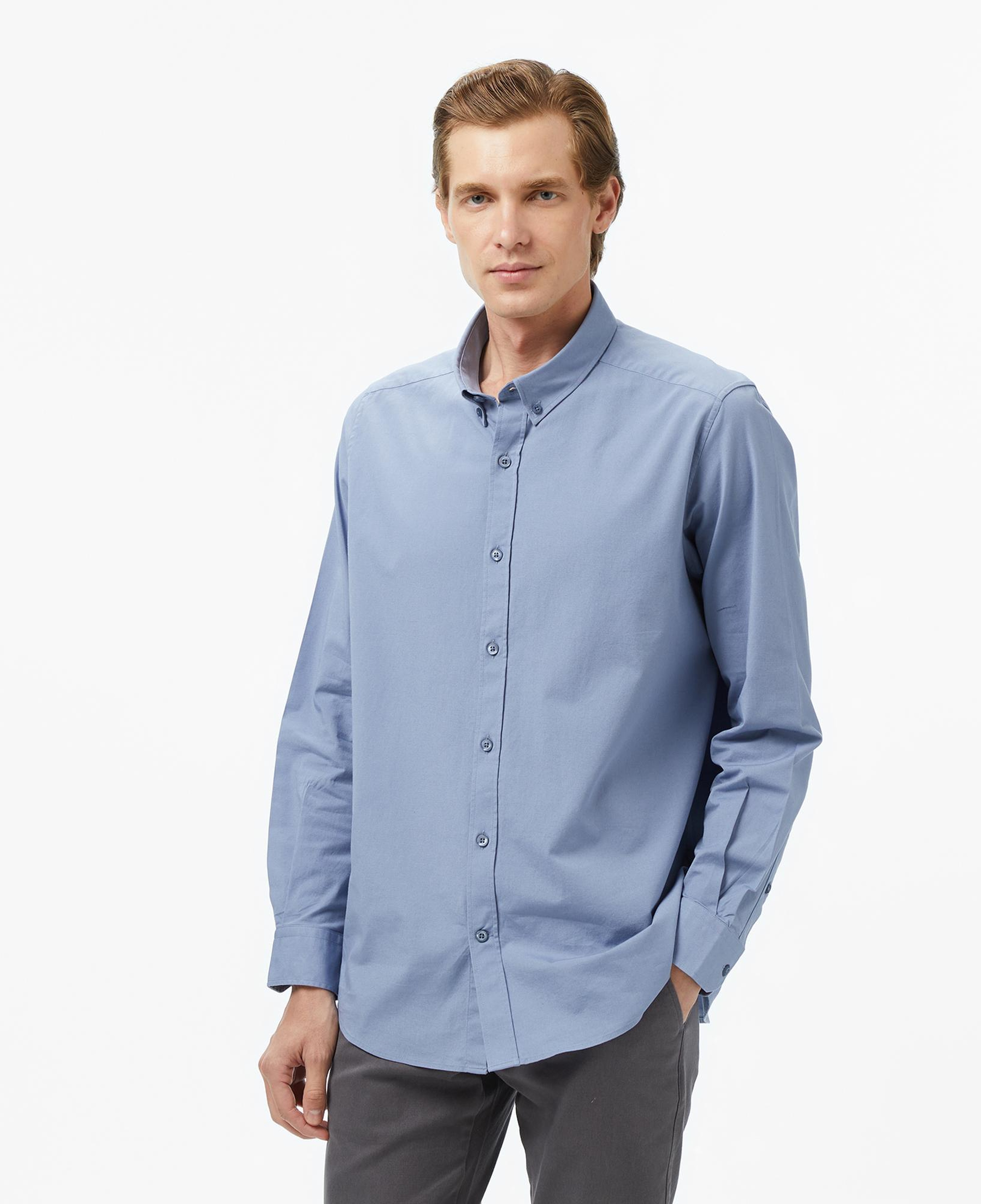 Nautica Erkek Mavi Classic Fit Gömlek