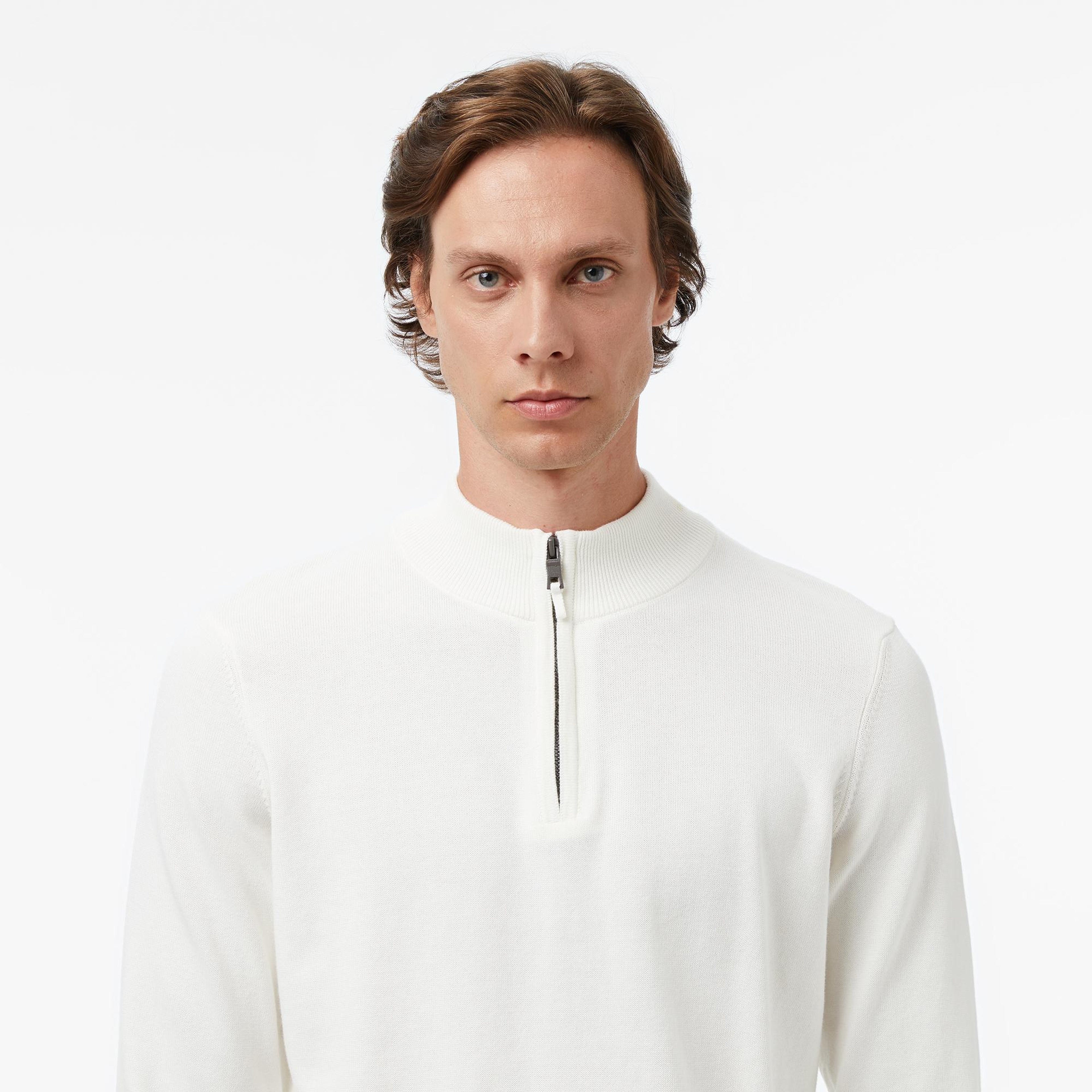 Nautica Erkek Krem Rengi Classic Fit Kazak