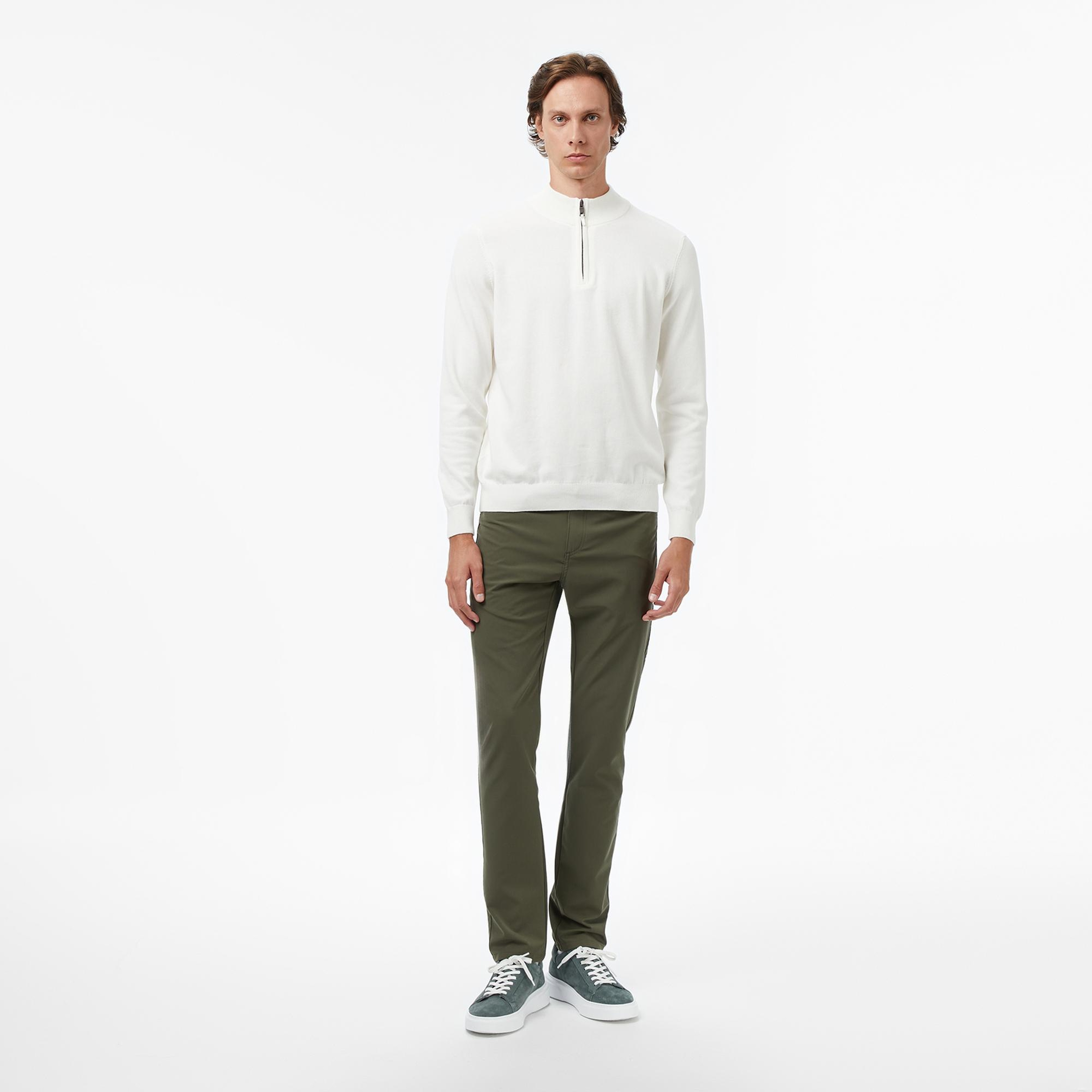 Nautica Erkek Krem Rengi Classic Fit Kazak