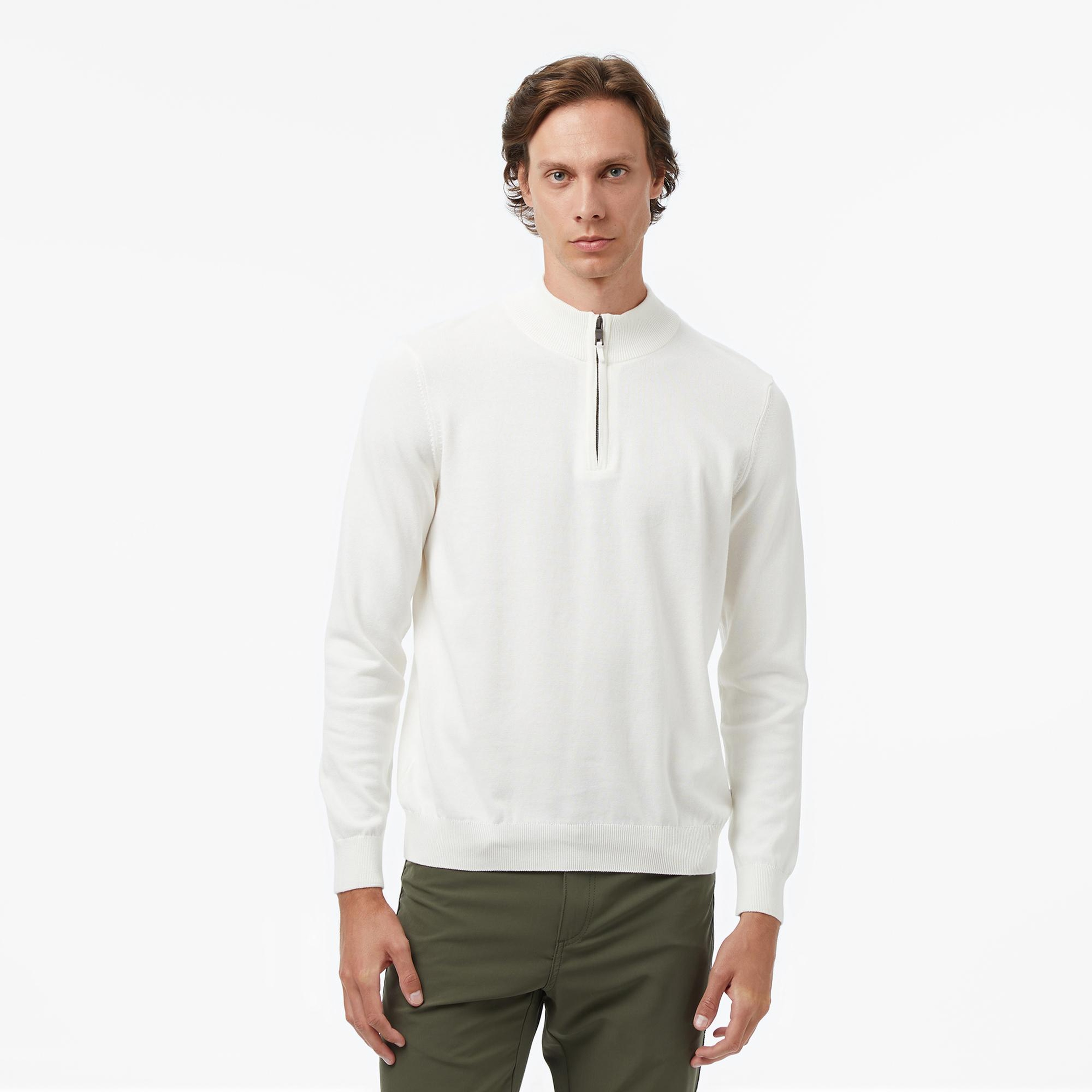 Nautica Erkek Krem Rengi Classic Fit Kazak