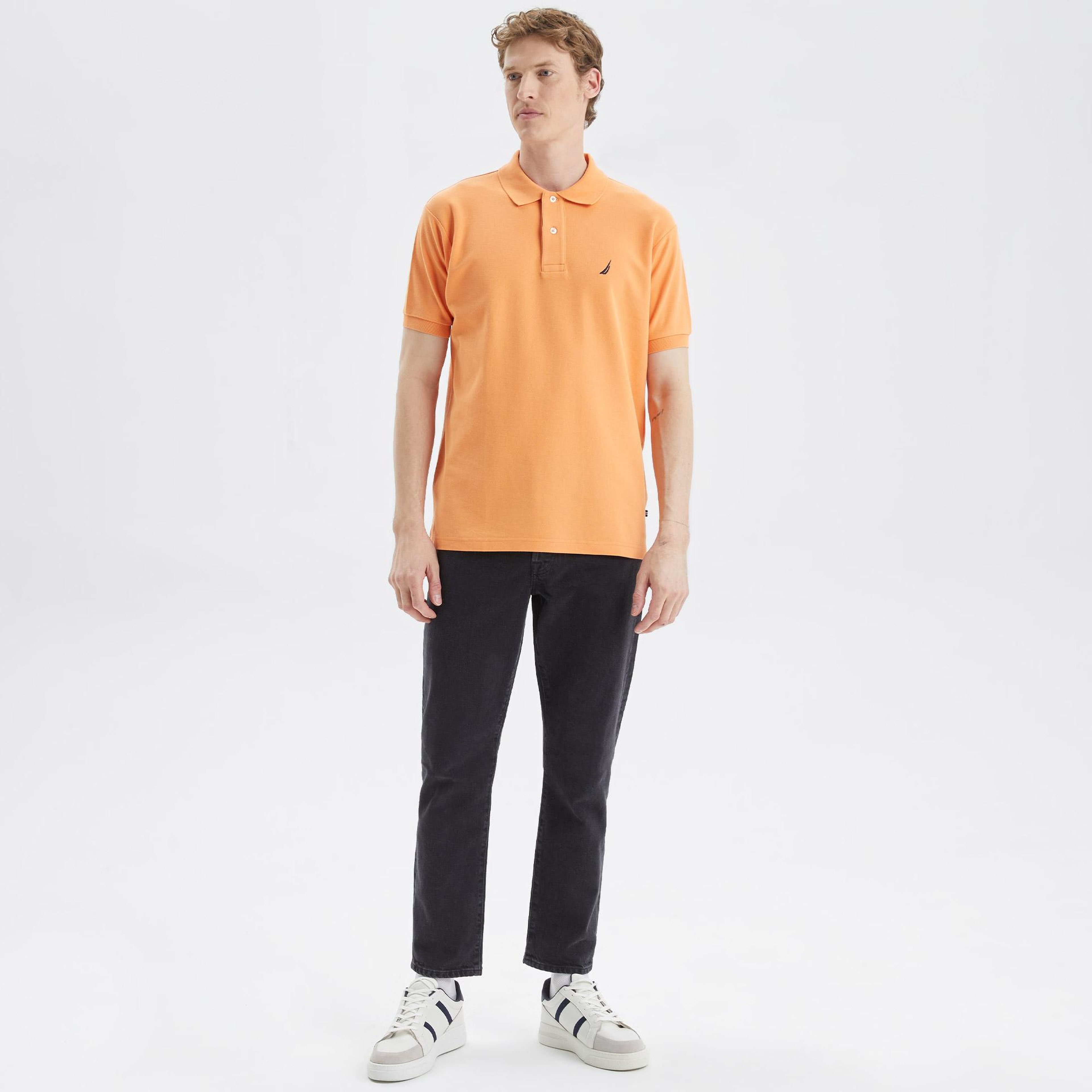 Nautica Erkek Turuncu Classic Fit Kısa Kollu Polo Yaka T-Shirt