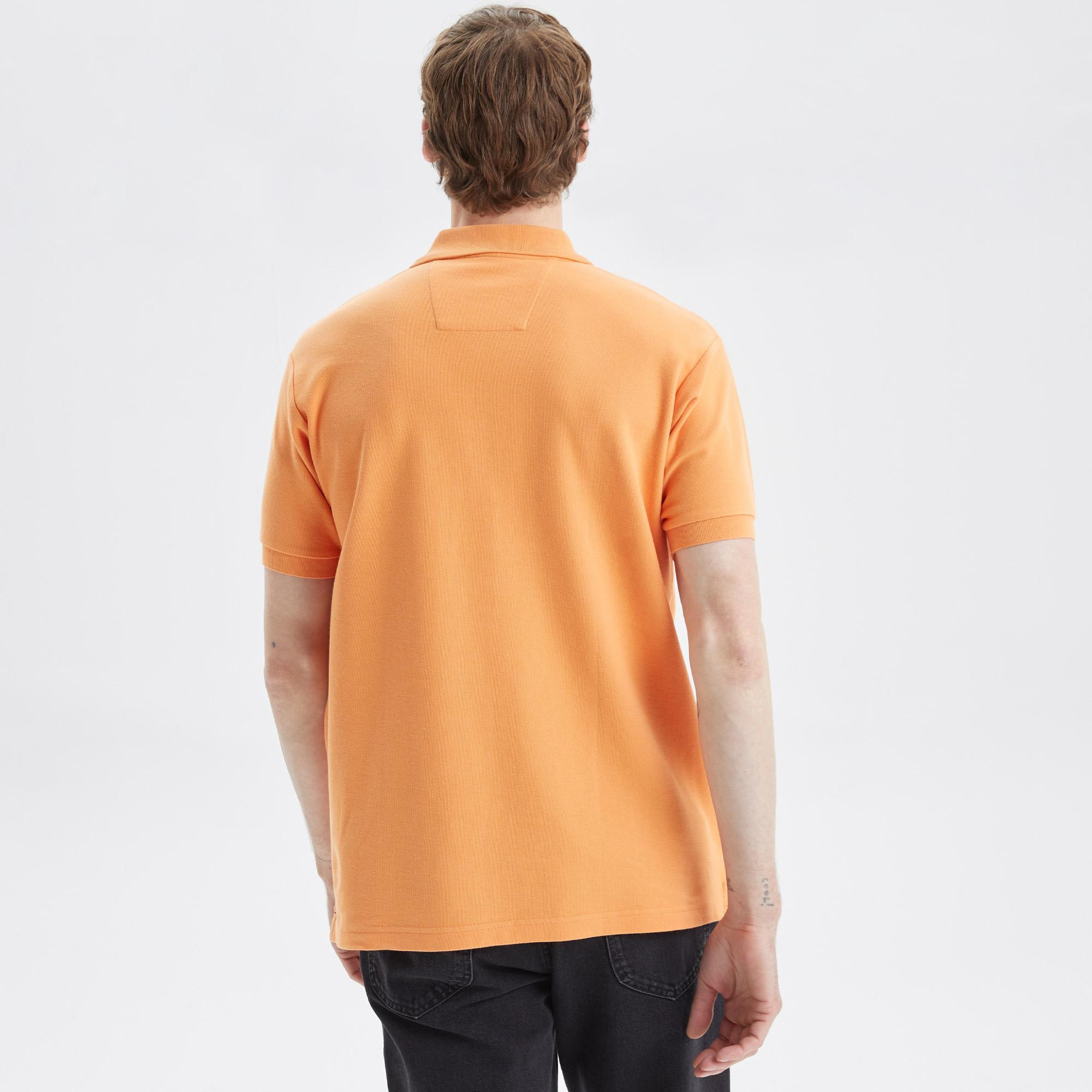 Nautica Erkek Turuncu Classic Fit Kısa Kollu Polo Yaka T-Shirt