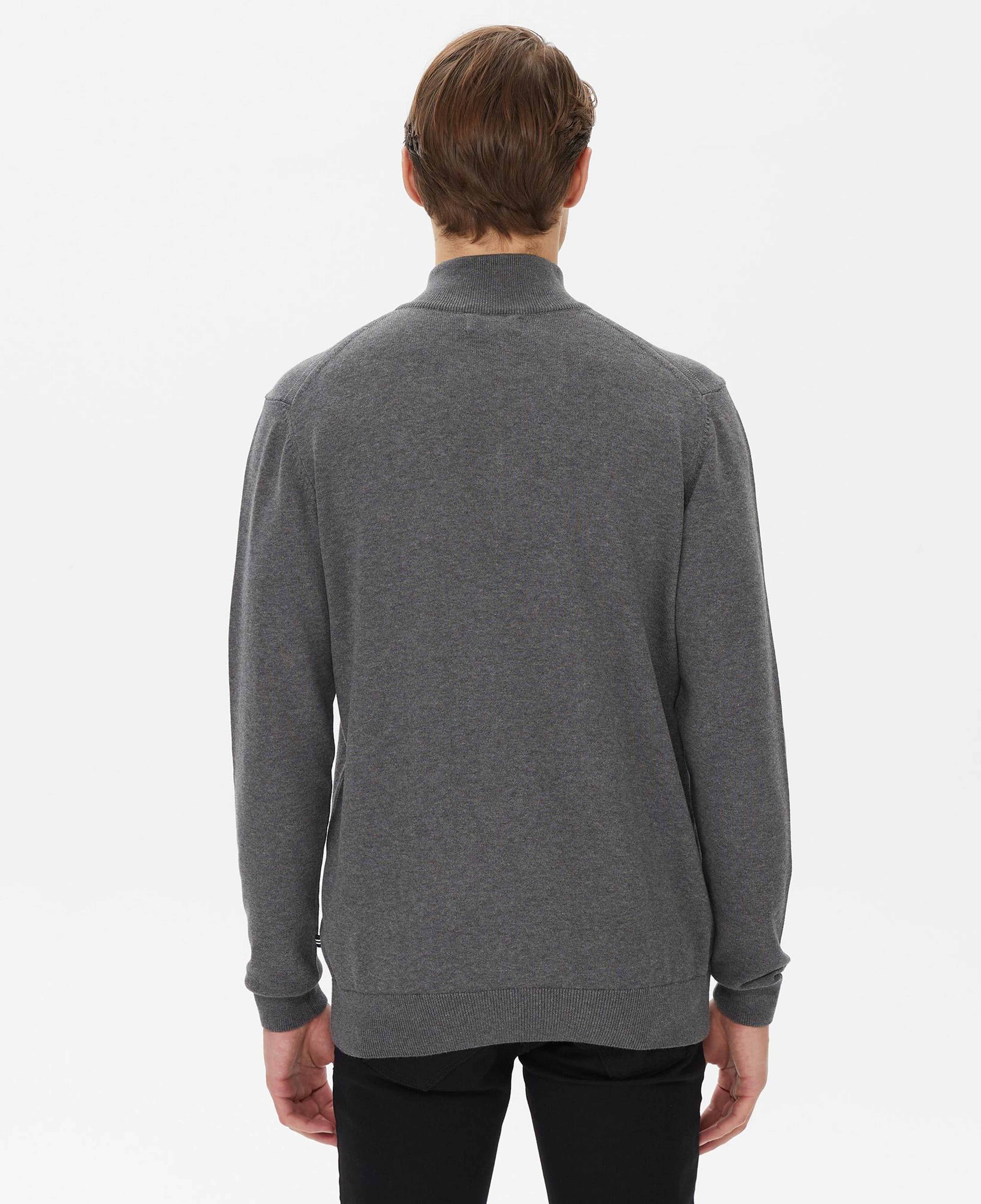 Nautica Erkek Gri Standart Fit Dik Yakalı Kazak