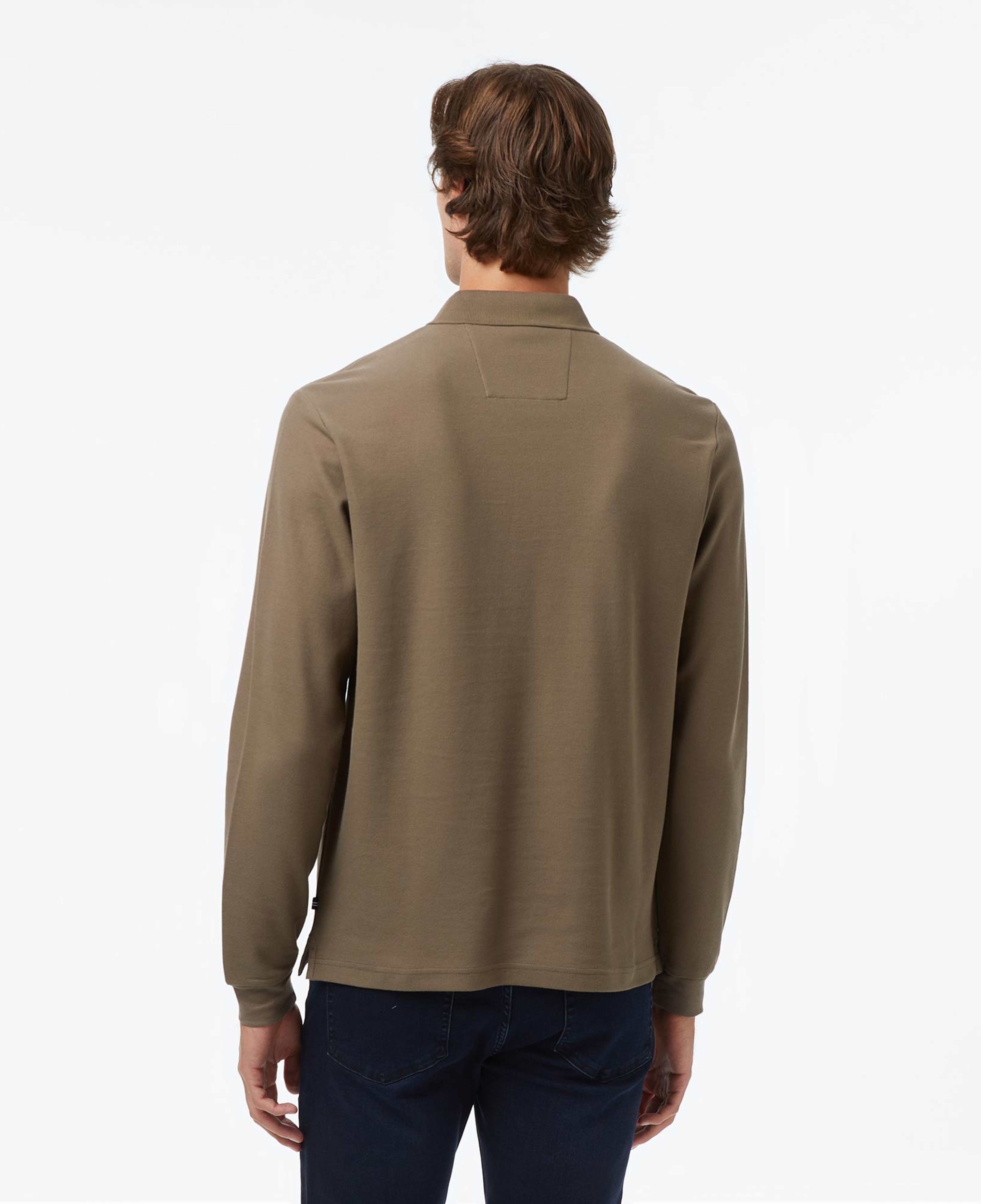 Nautica Erkek Kahverengi Classic Fit Uzun Kollu Polo Yaka T-Shirt