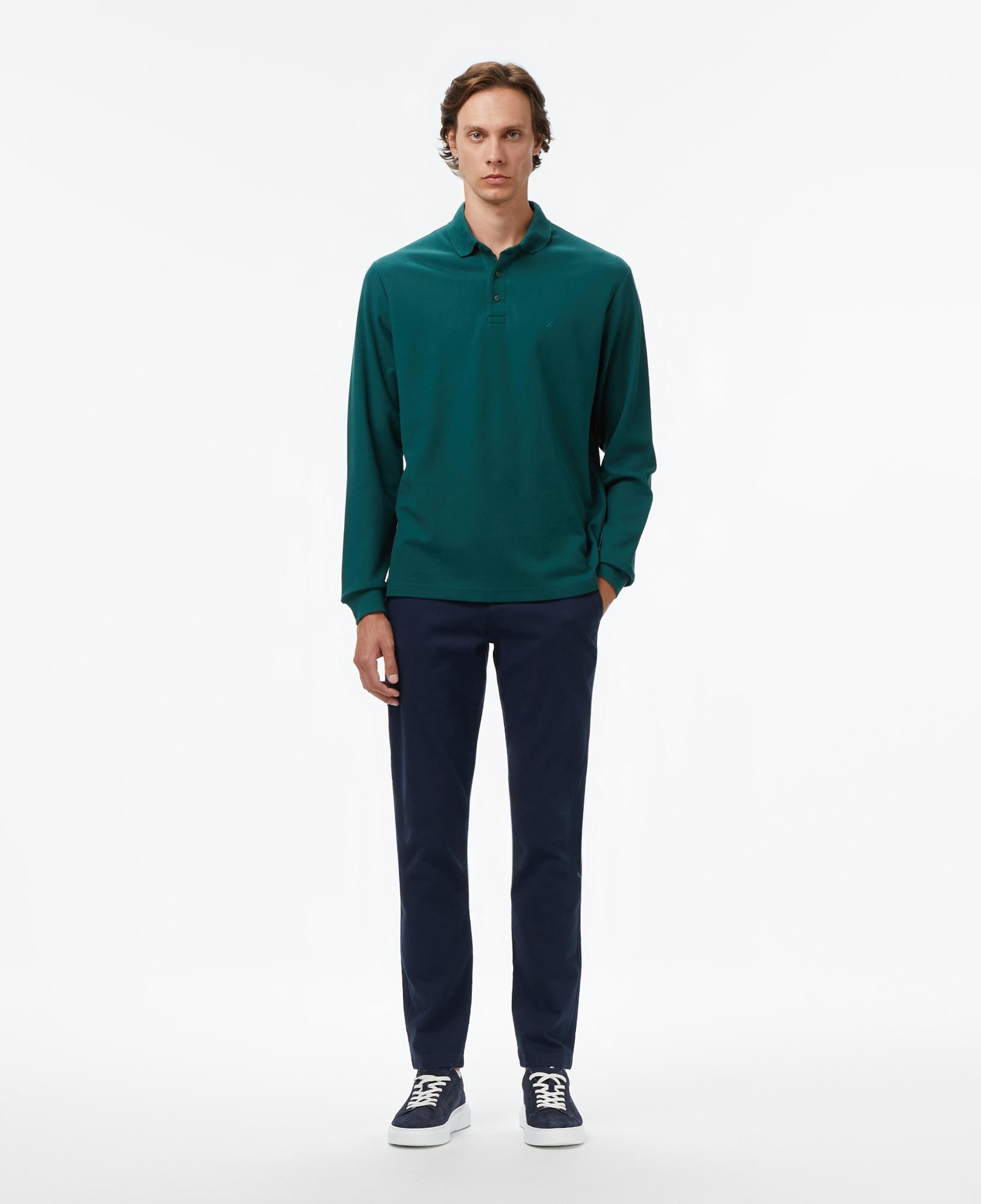 Nautica Erkek Yeşil Classic Fit Uzun Kollu Polo Yaka T-Shirt