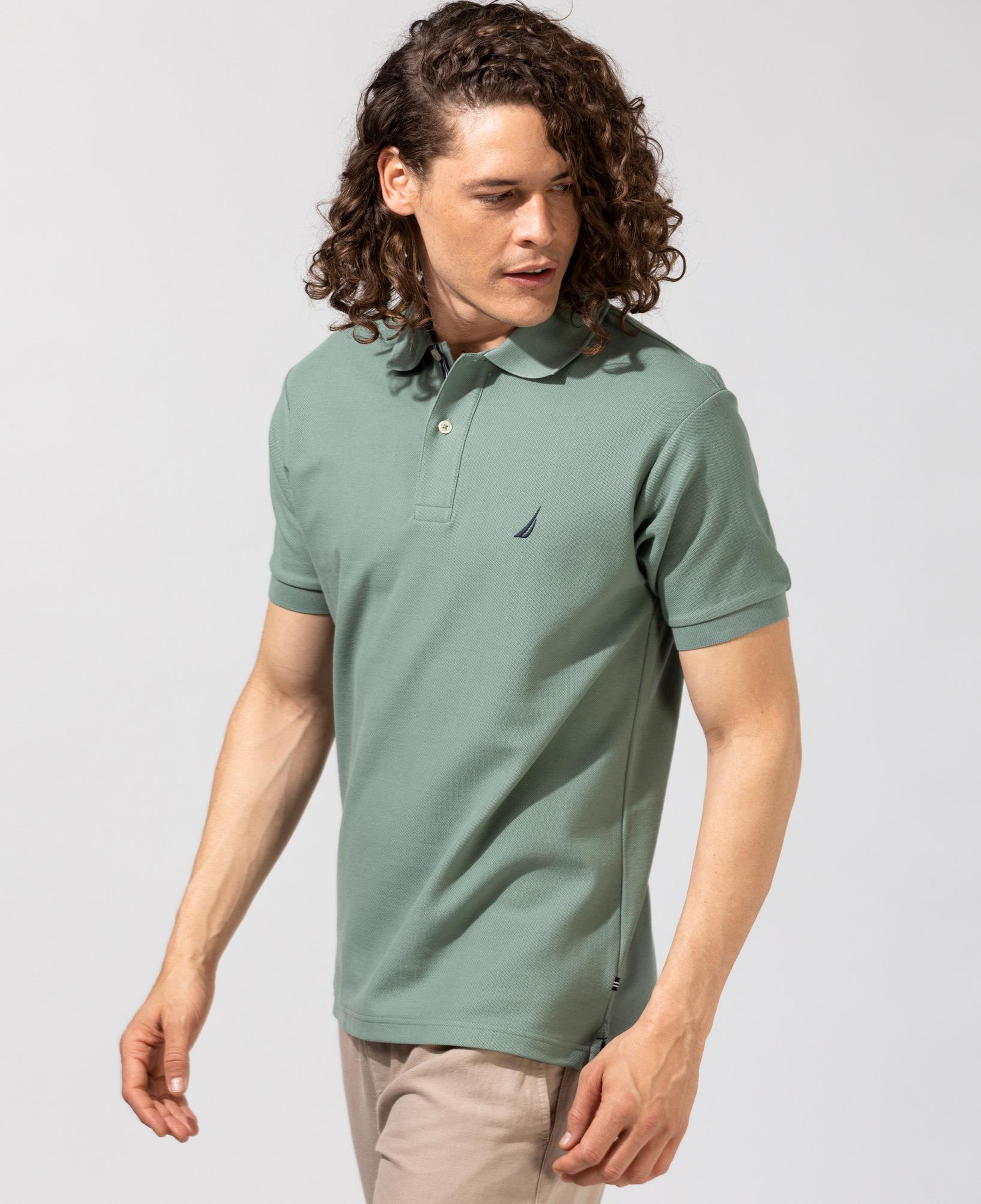 Nautica Erkek Yeşil Classic Fit Kısa Kollu Polo Yaka T-Shirt