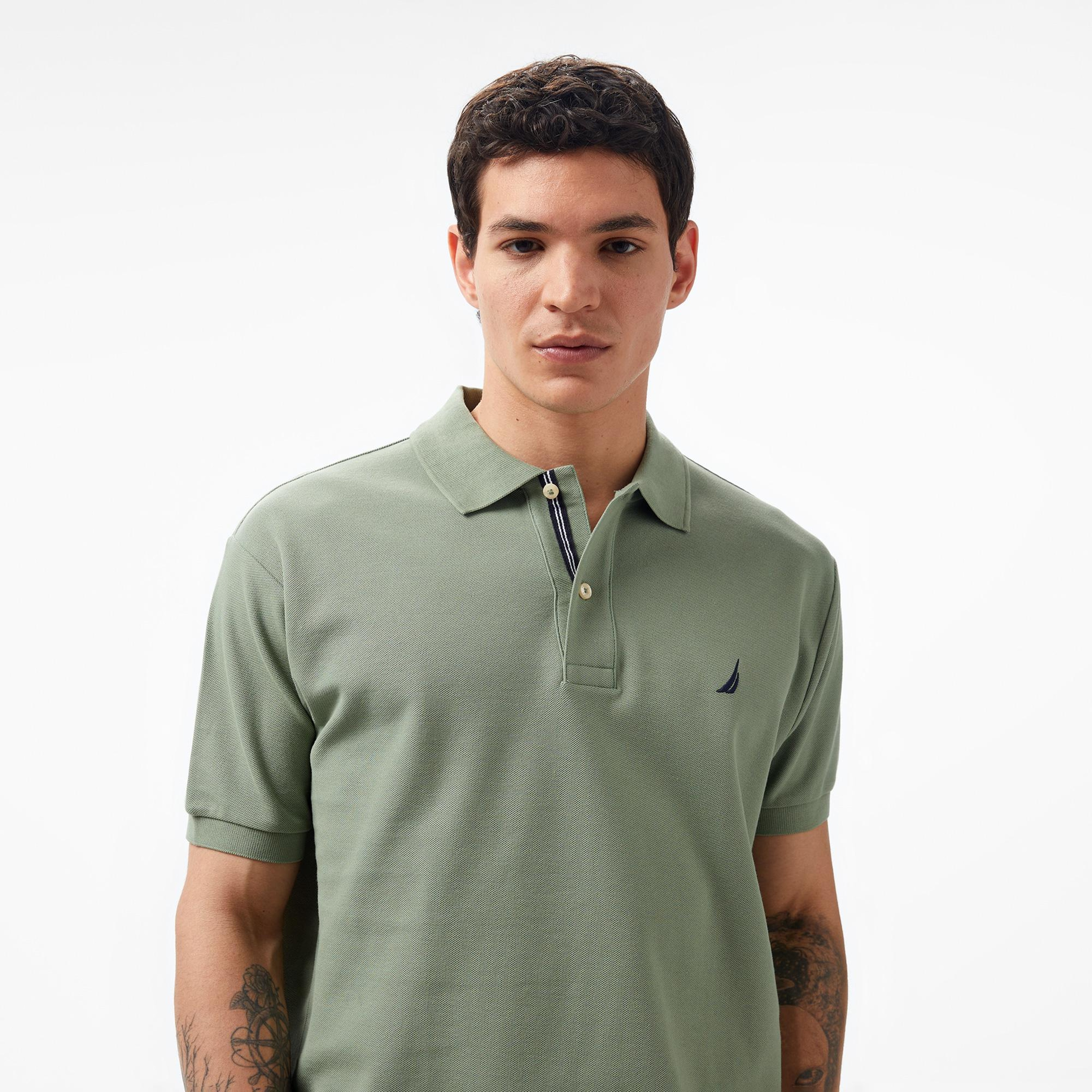 Nautica Erkek Yeşil Classic Fit Kısa Kollu Polo Yaka T-Shirt