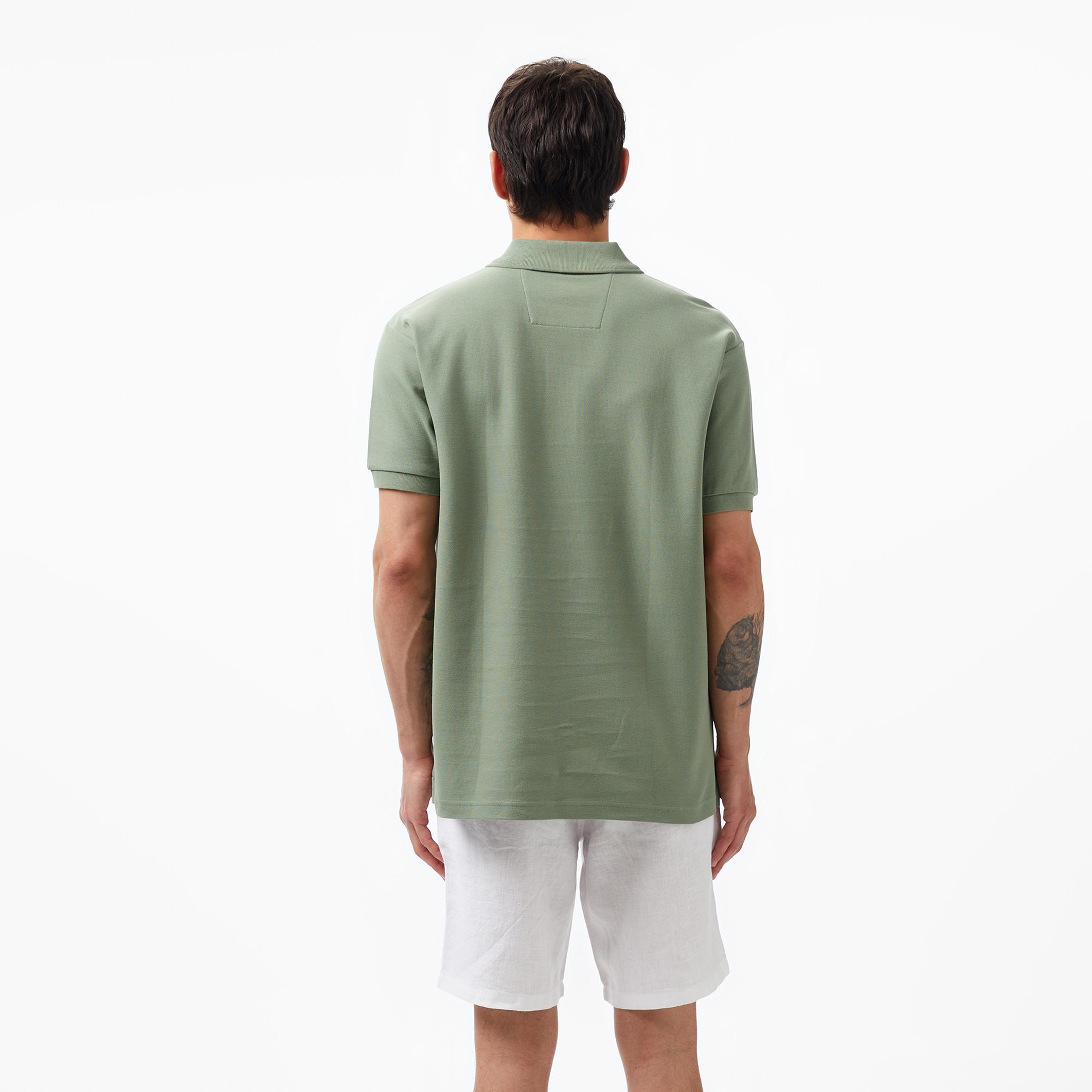 Nautica Erkek Yeşil Classic Fit Kısa Kollu Polo Yaka T-Shirt