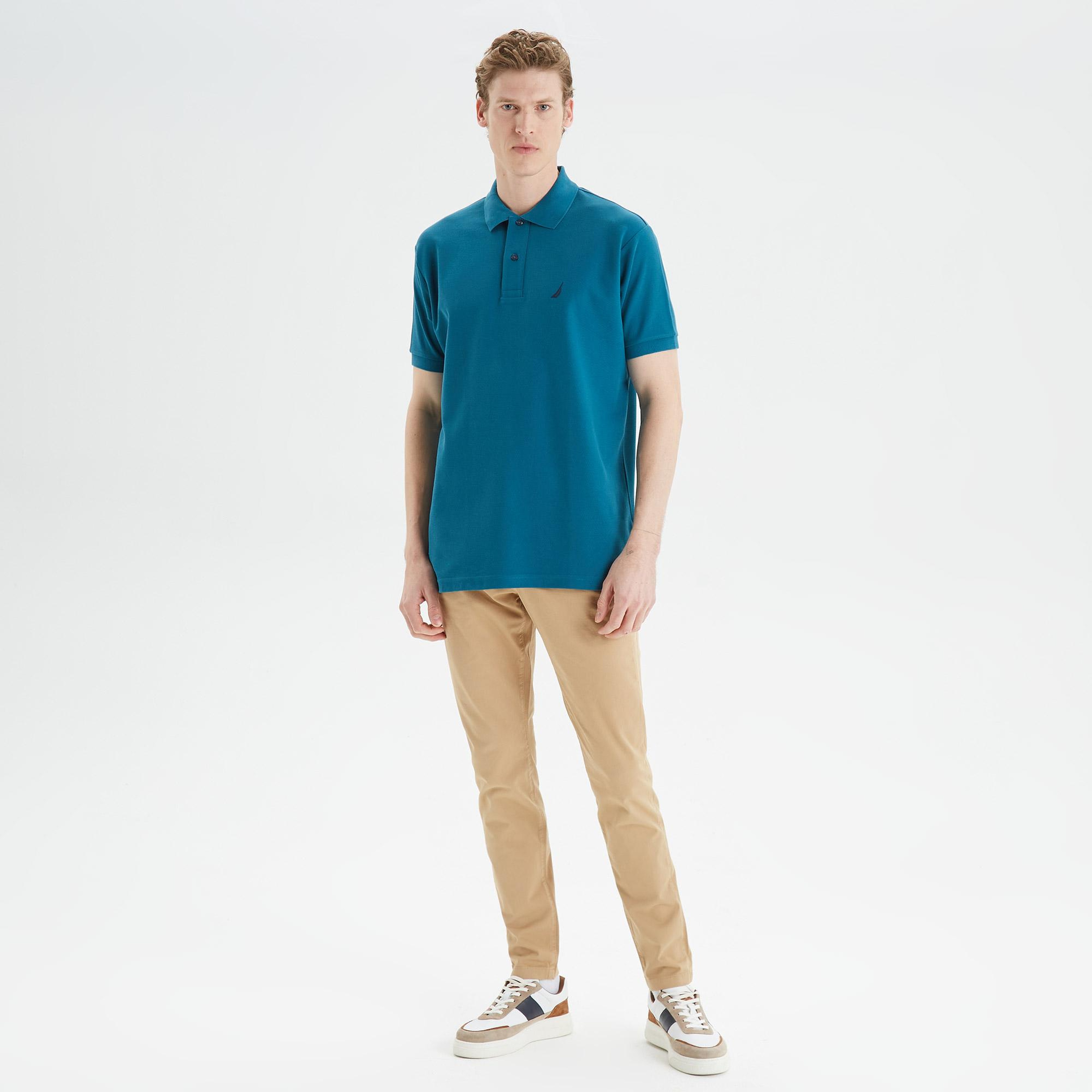 Nautica Erkek Mavi Classic Fit Kısa Kollu Polo Yaka T-Shirt