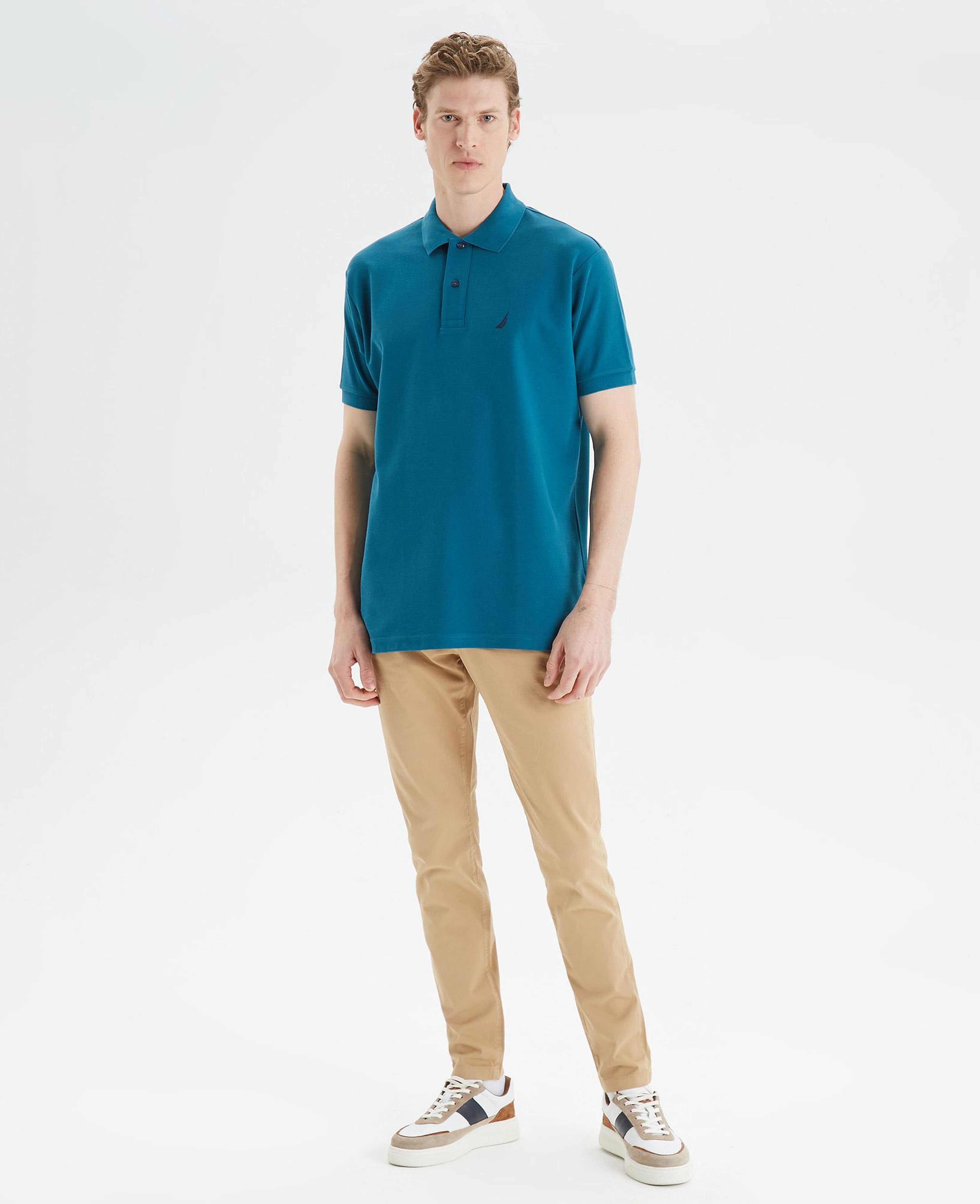 Nautica Erkek Mavi Classic Fit Kısa Kollu Polo Yaka T-Shirt