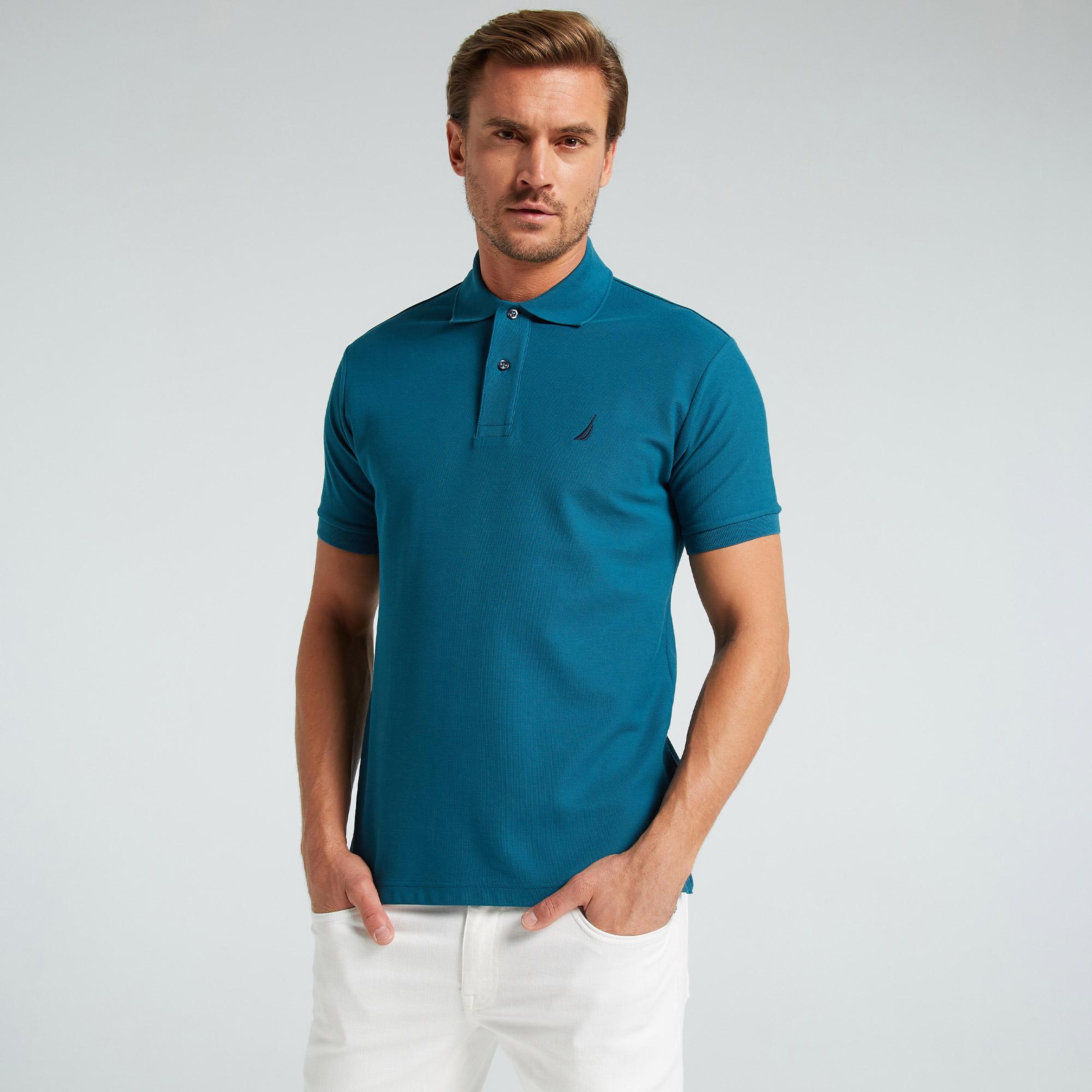 Nautica Erkek Mavi Classic Fit Kısa Kollu Polo Yaka T-Shirt