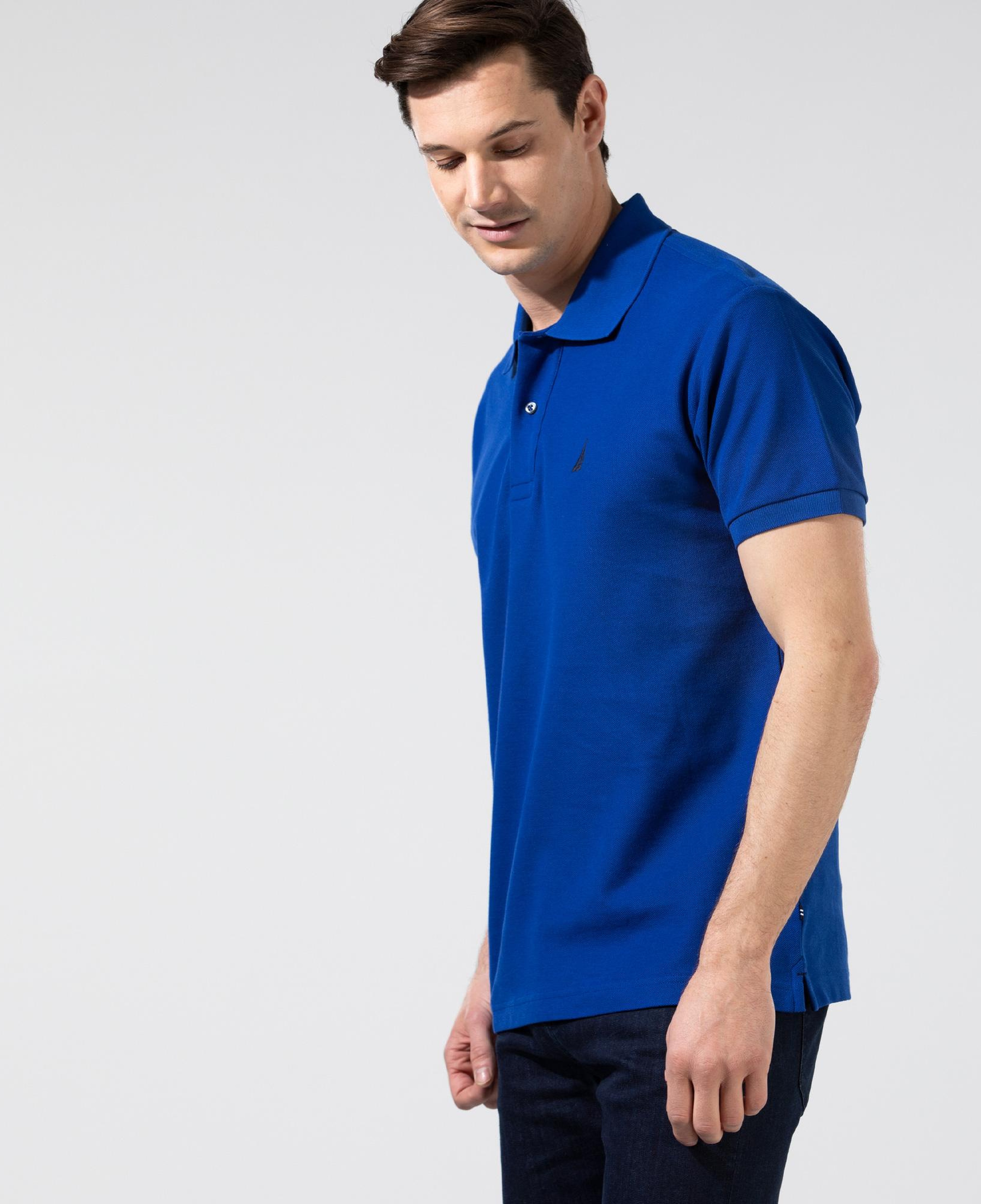 Nautica Erkek Classic Fit Mavi Kısa Kollu Polo Yaka T-Shirt