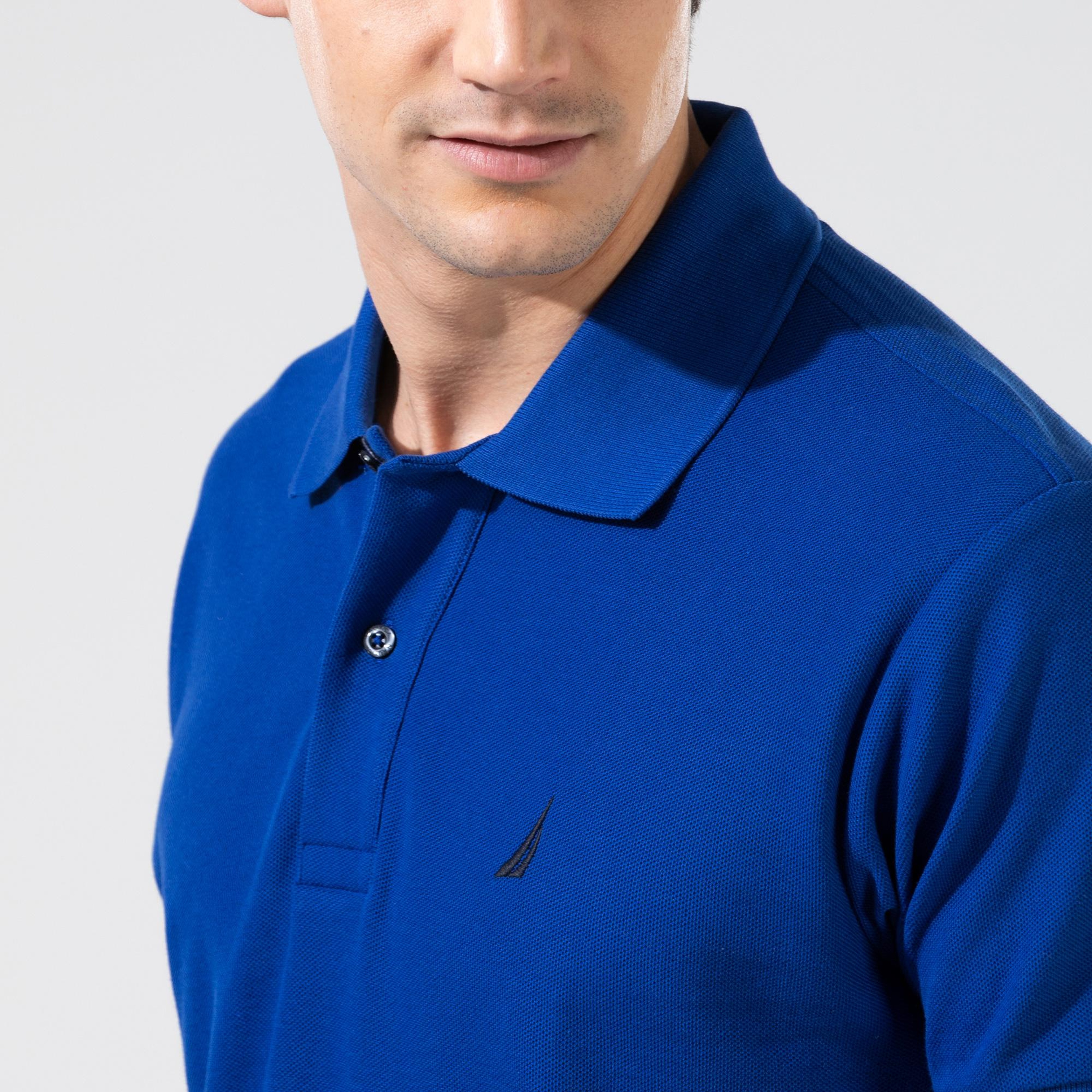 Nautica Erkek Classic Fit Mavi Kısa Kollu Polo Yaka T-Shirt