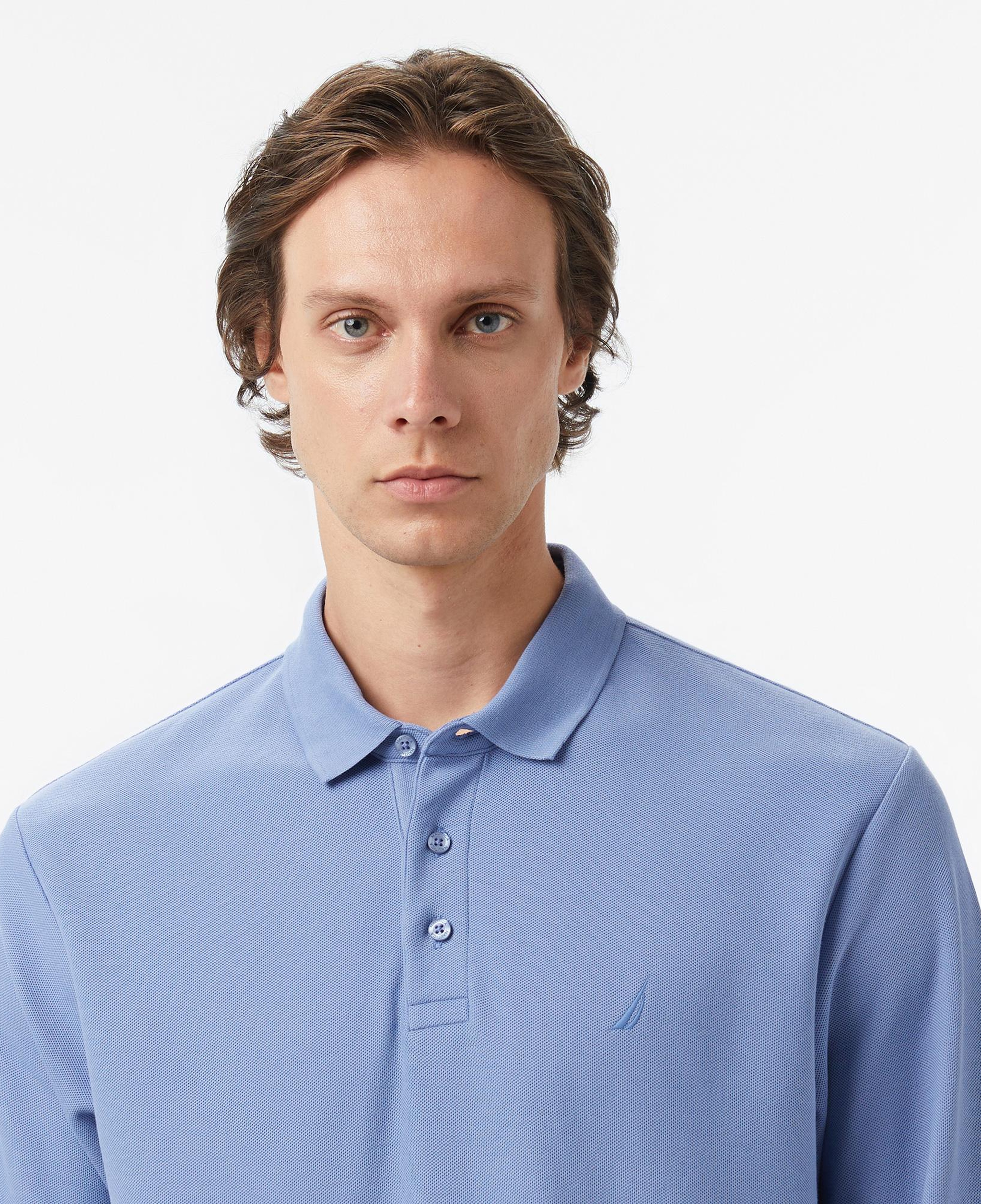 Nautica Erkek Mavi Classic Fit Uzun Kollu Polo Yaka T-Shirt