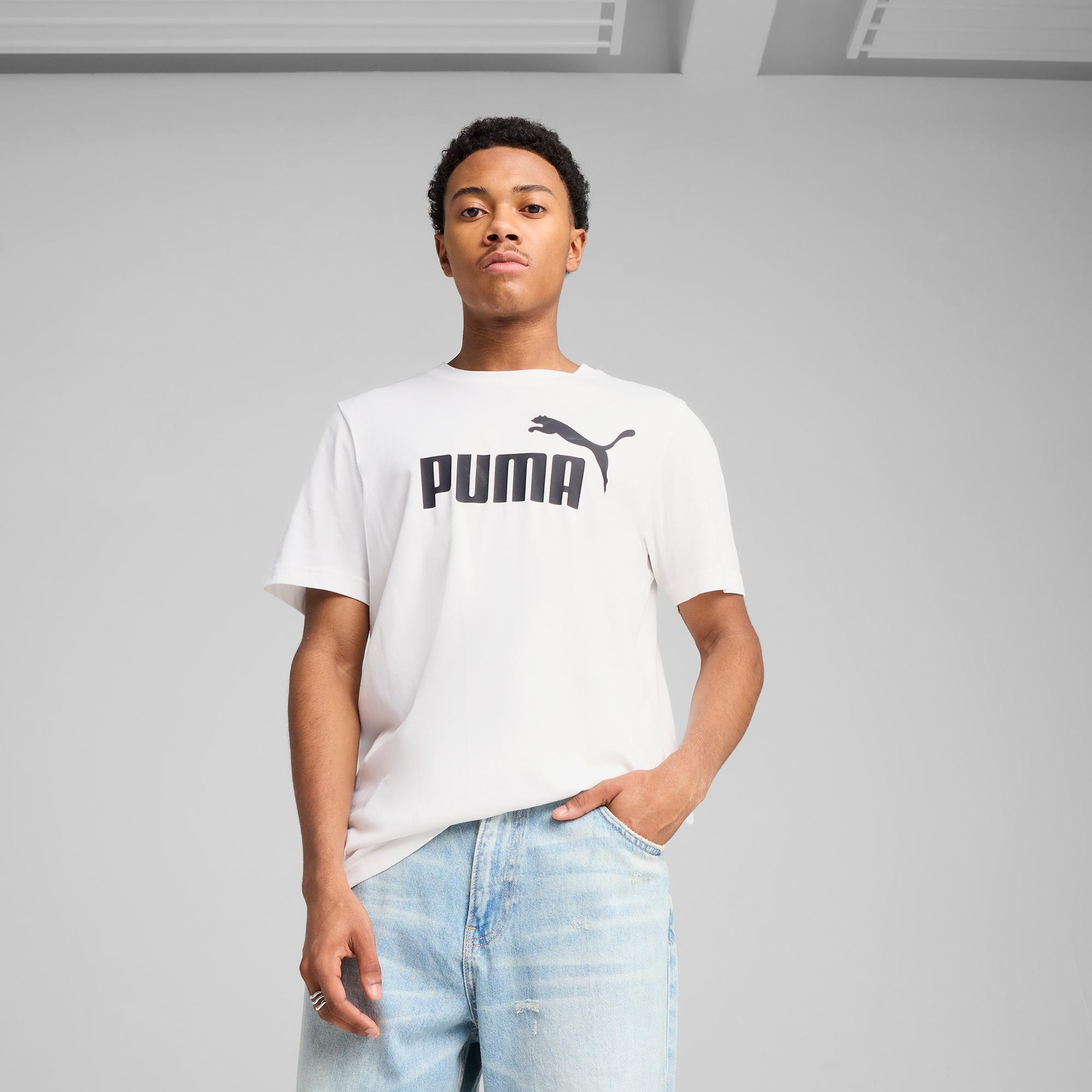 Puma Essentials No. 1 Logo Erkek Beyaz T-Shirt