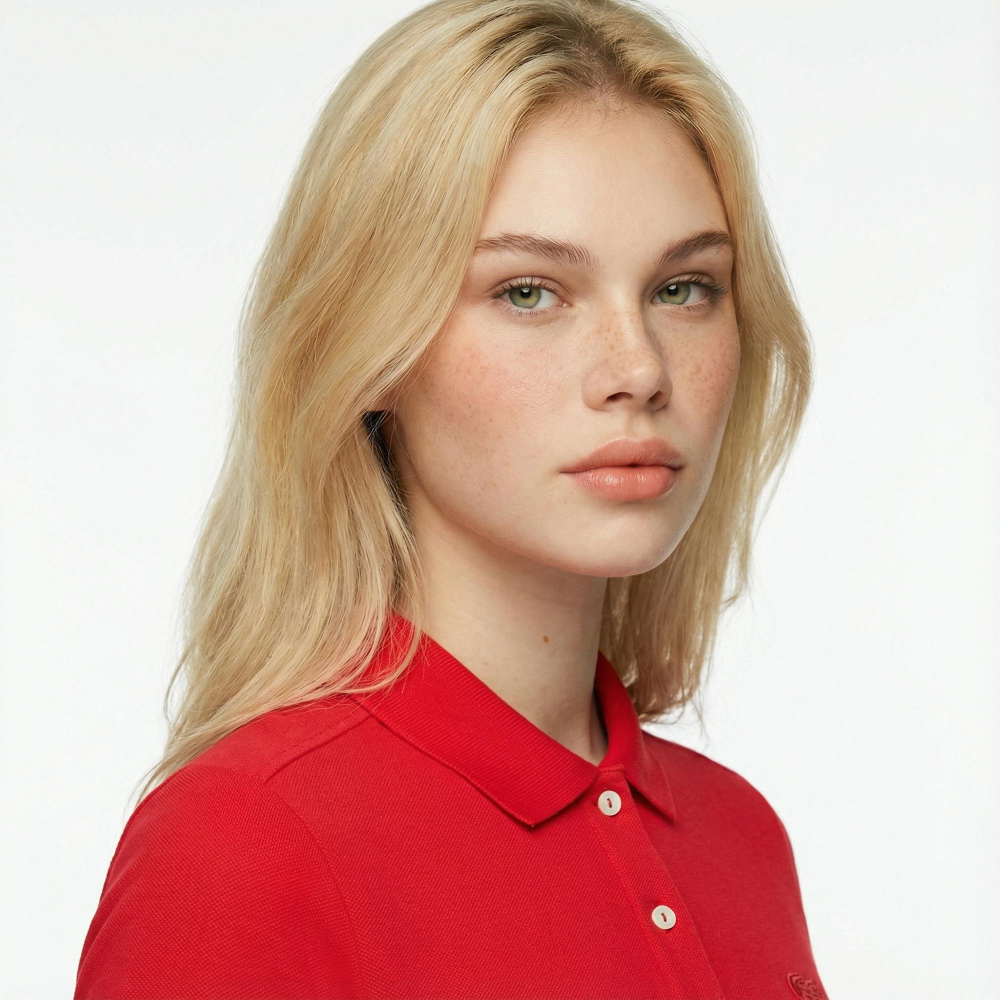 Lacoste L.12.D Kadın Slim Fit Kırmızı Polo