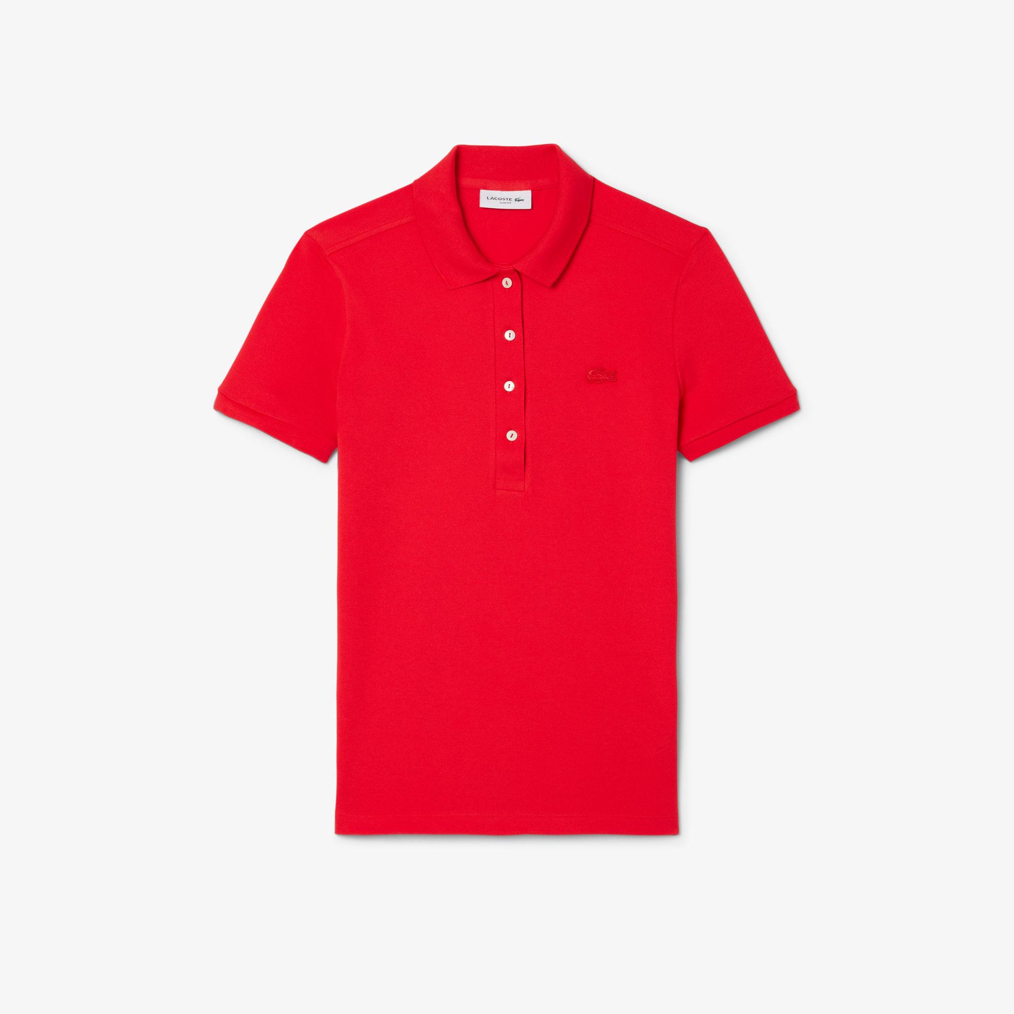 Lacoste L.12.D Kadın Slim Fit Kırmızı Polo