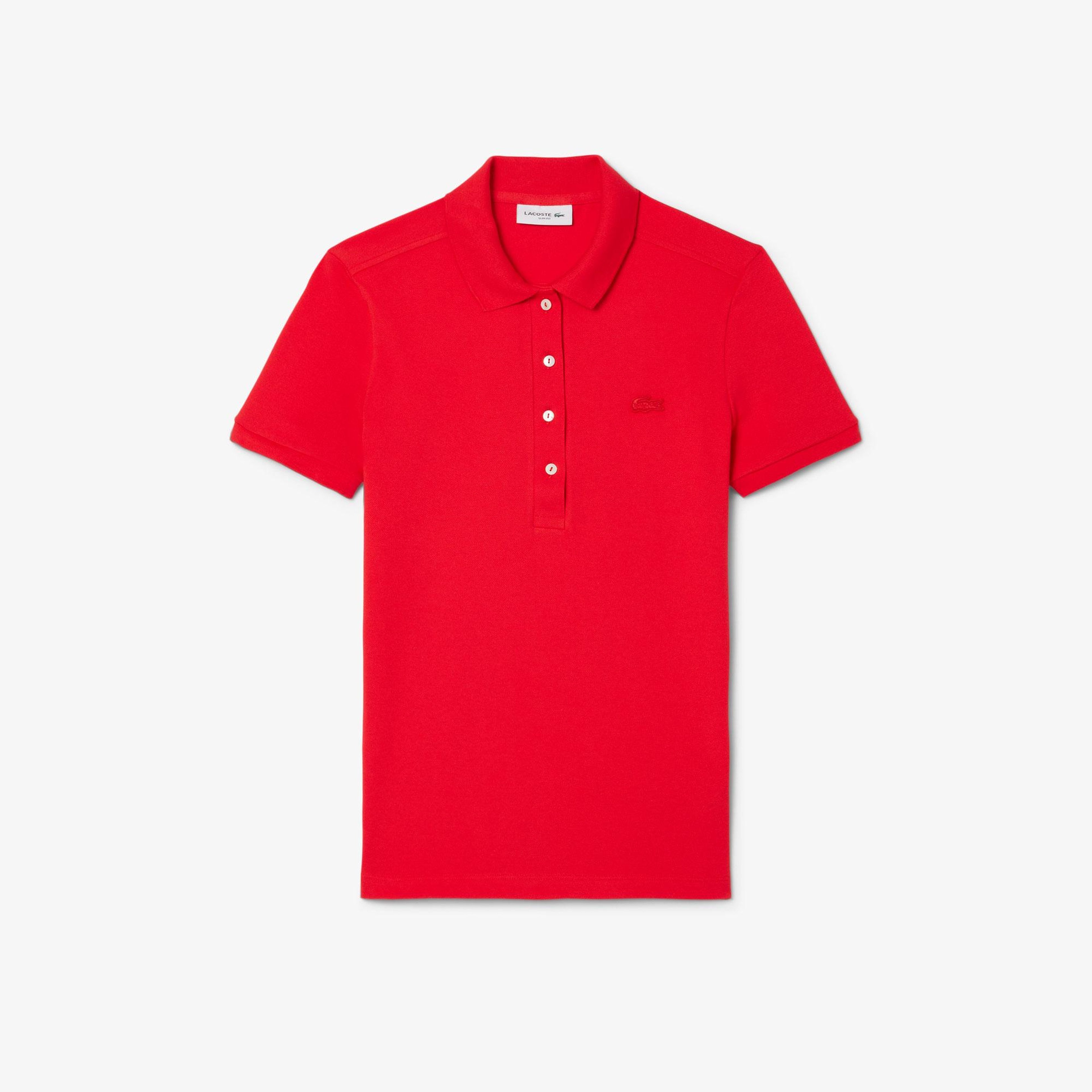 Lacoste L.12.D Kadın Slim Fit Kırmızı Polo