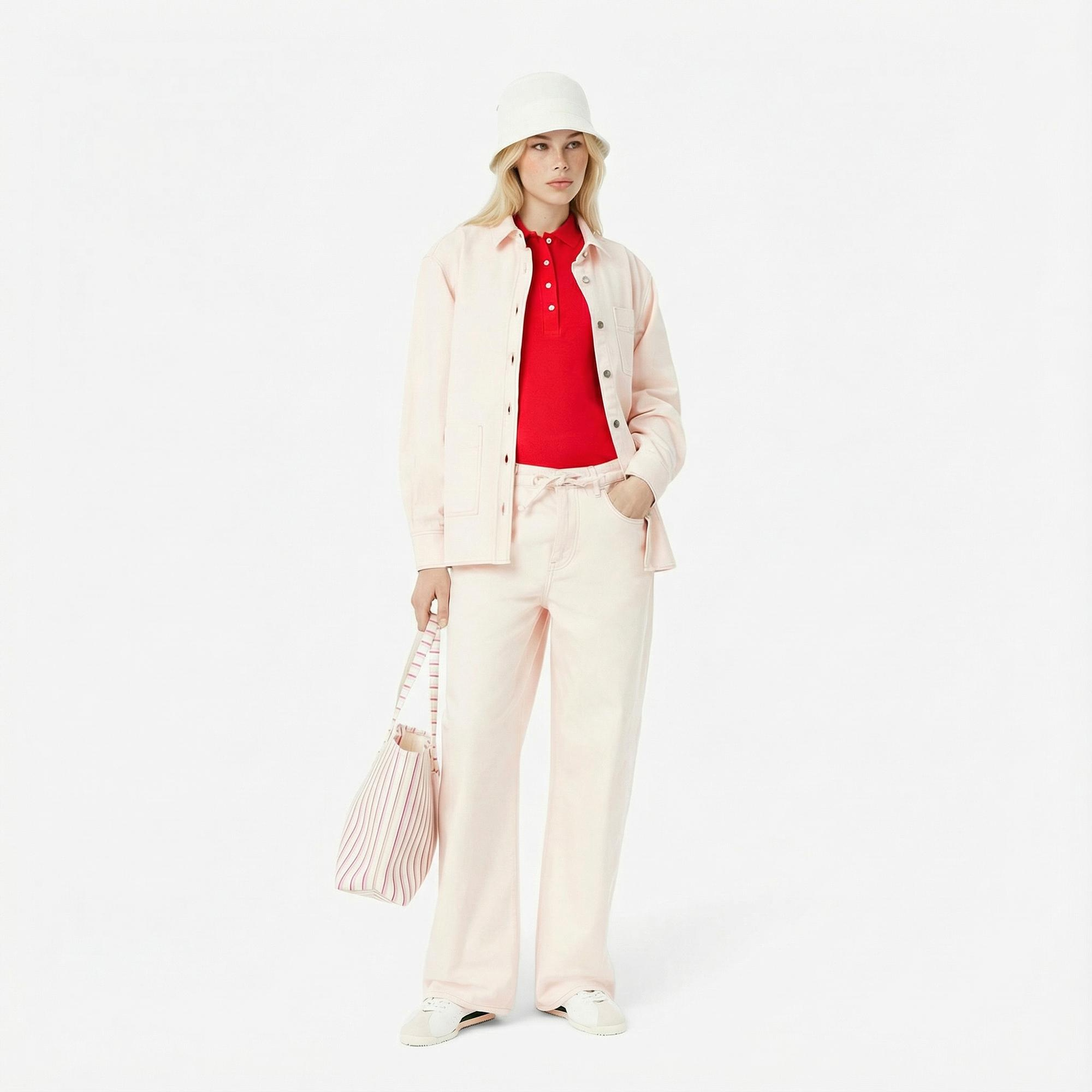 Lacoste L.12.D Kadın Slim Fit Kırmızı Polo