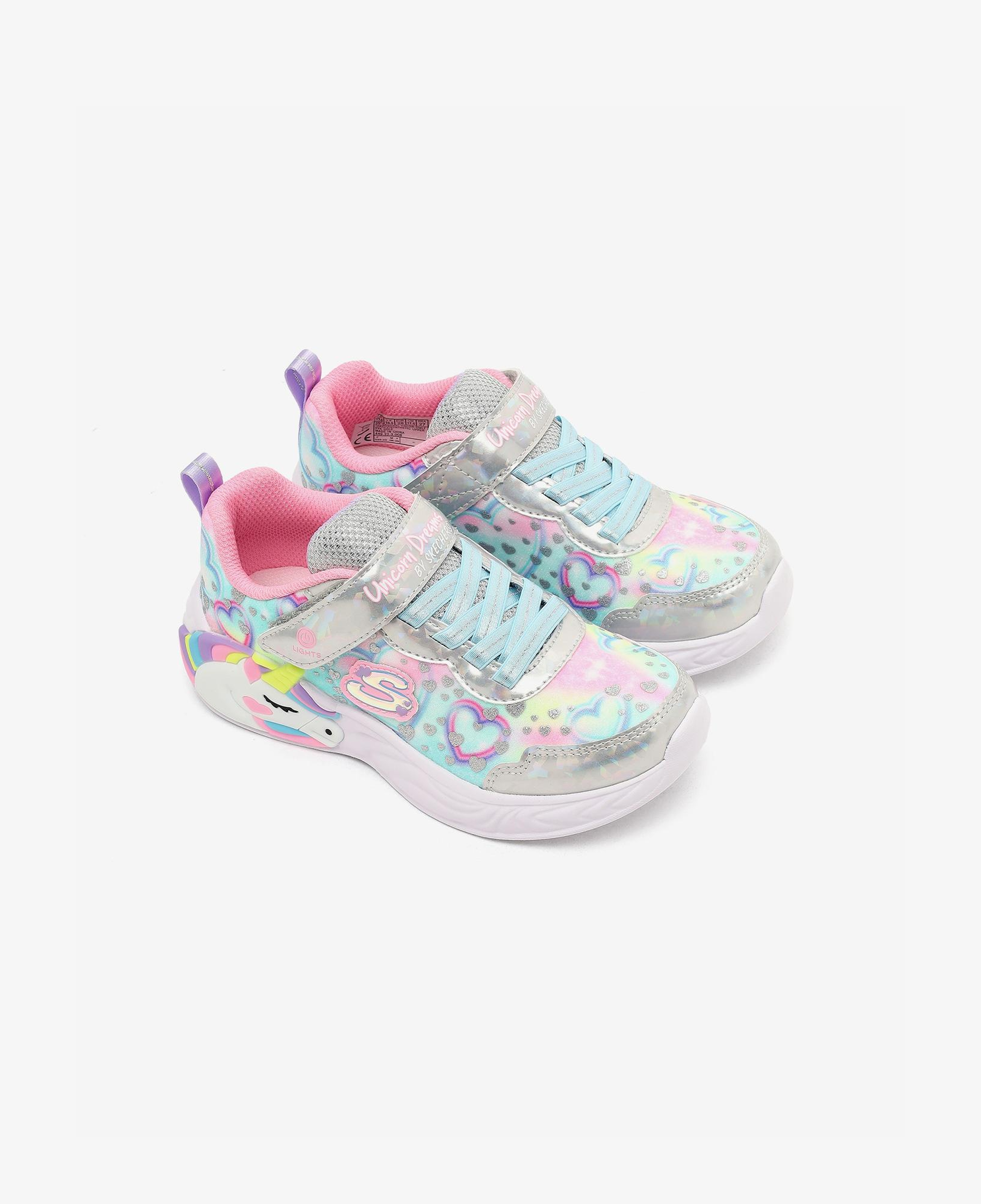 Skechers Unicorn Dreams Heart Sparkles Çocuk Gümüş Spor Ayakkabı